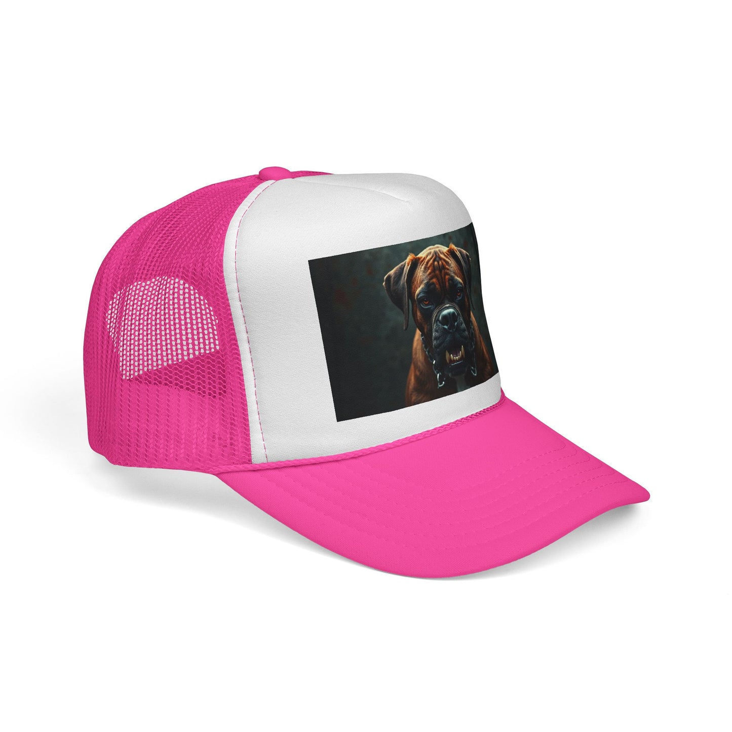"Alpha Boxer Dog Trucker Cap - Fierce Guardian Design | Realistic Portrait Snapback Hat | Protective Breed Baseball Cap"