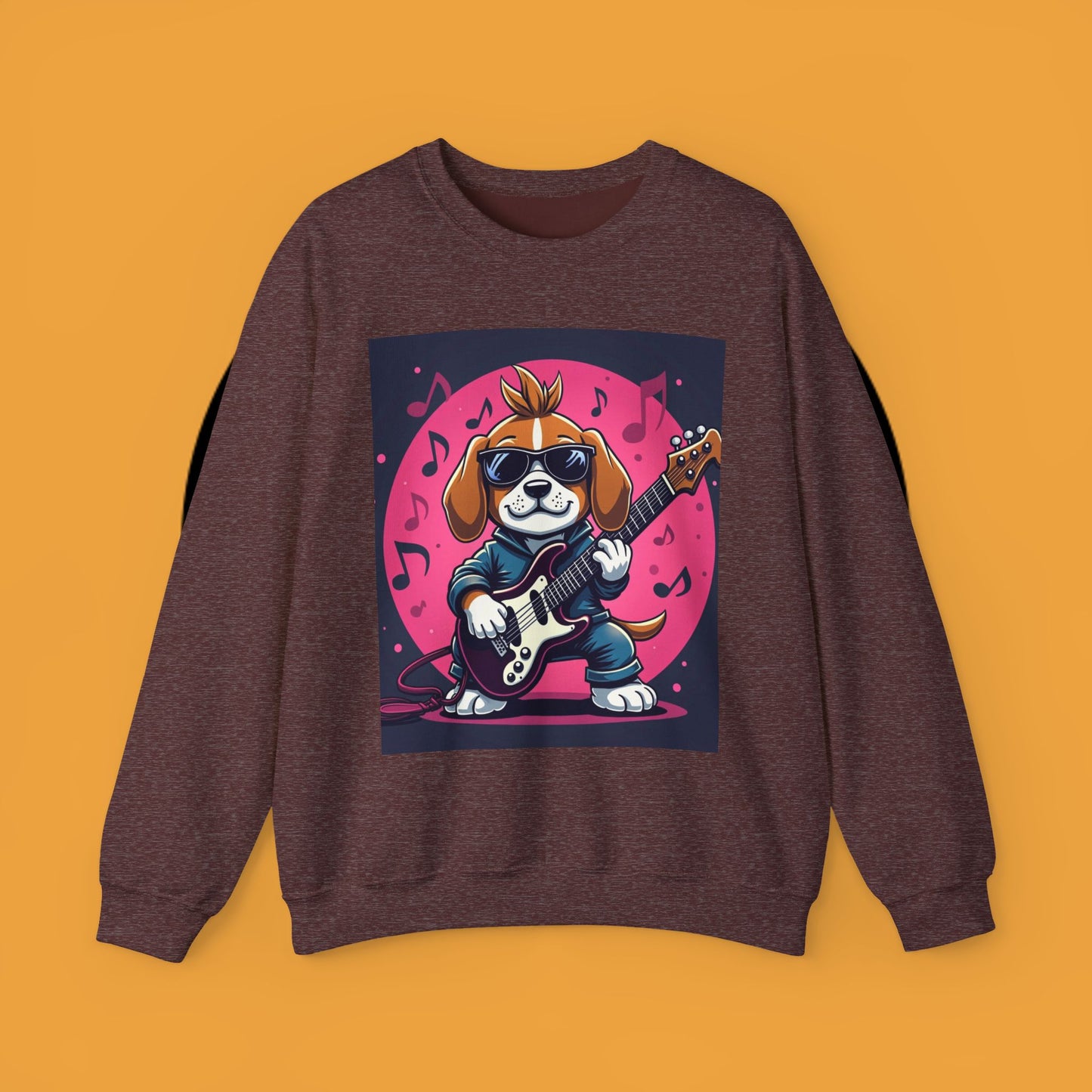 Dog Lover Crewneck Sweatshirt - Beagle Rockstar ๐ธ ROCK STAR BEAGLE SWEATSHIRT - UNLEASH YOUR INNER ROCKSTAR! ๐ธ