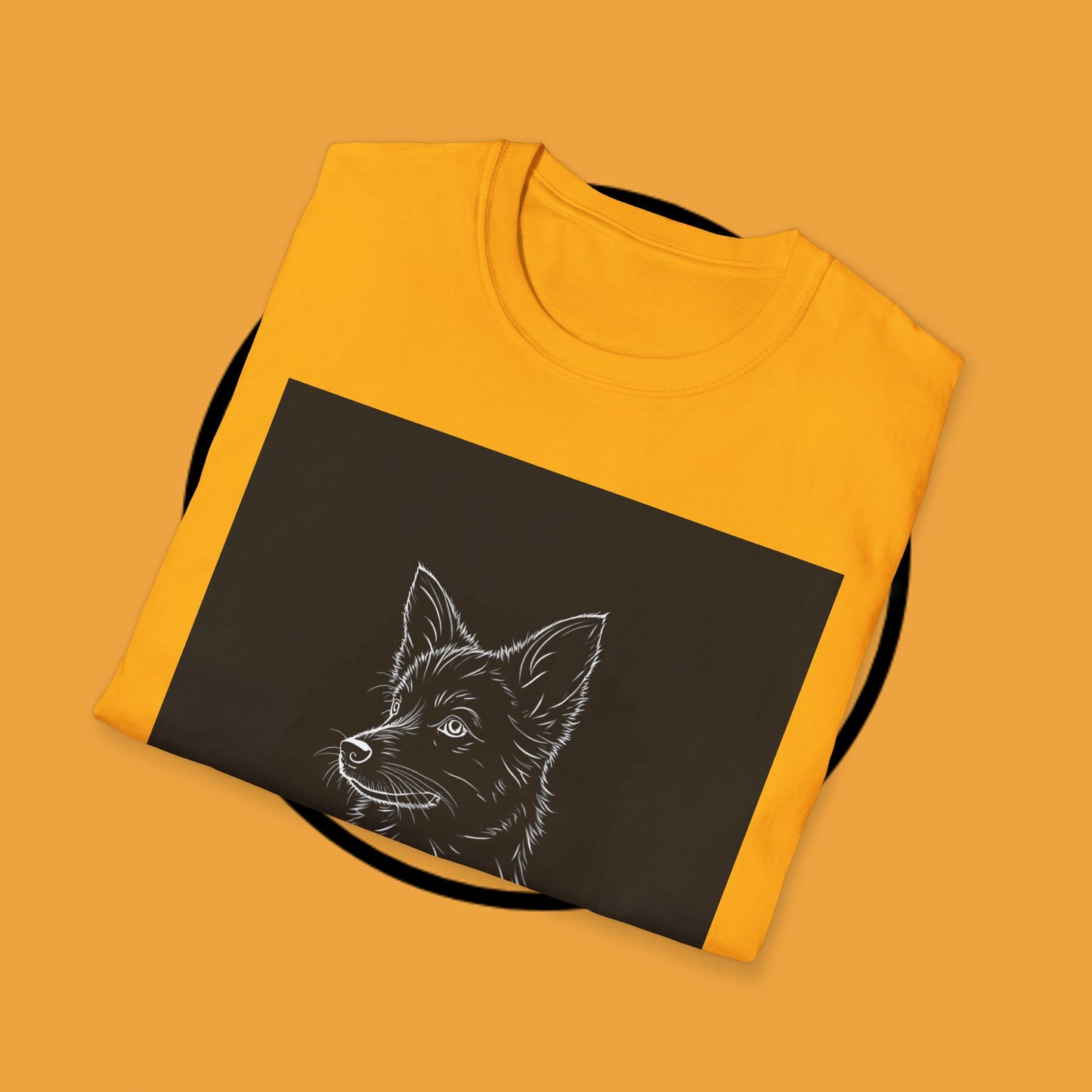 Premium Border Collie Portrait T-Shirt - Minimalist Black & White Design | Dog Lover Graphic Tee