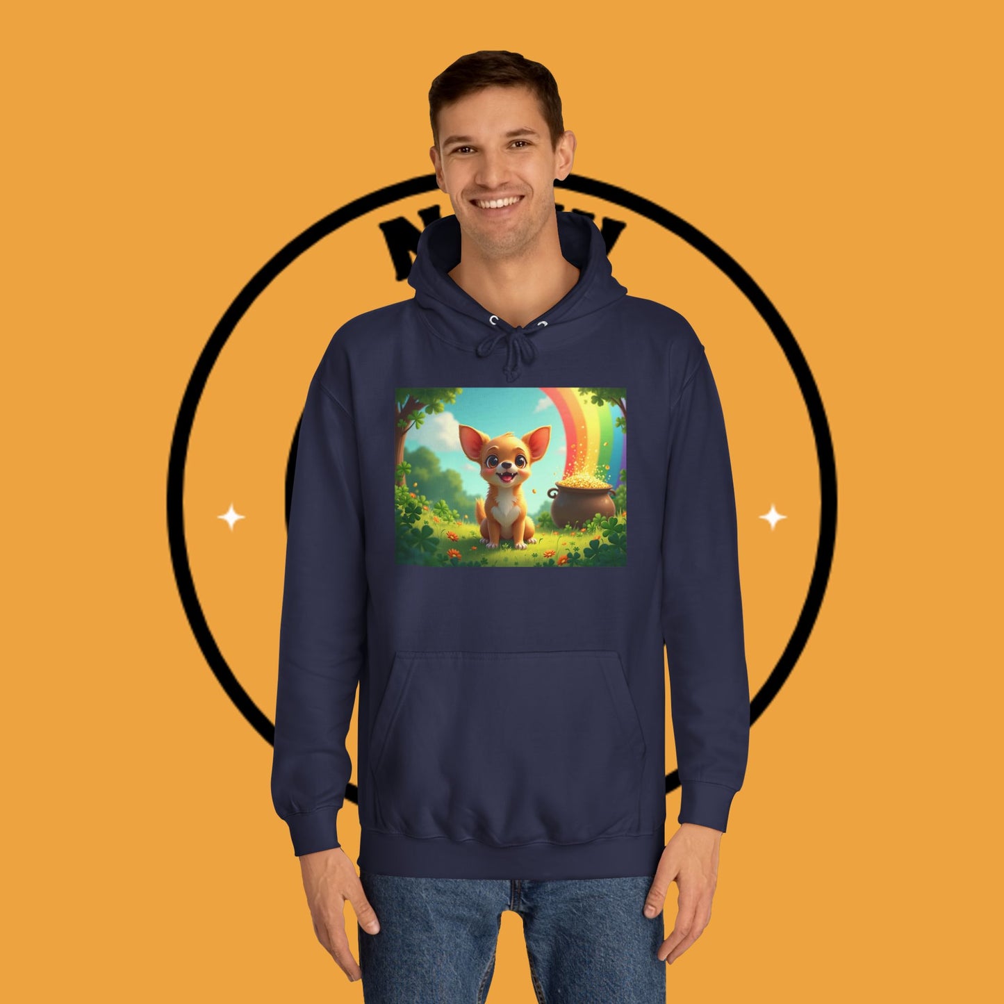Lucky Rainbow Chihuahua Hoodie - St. Patrick's Day Magical Puppy Sweatshirt