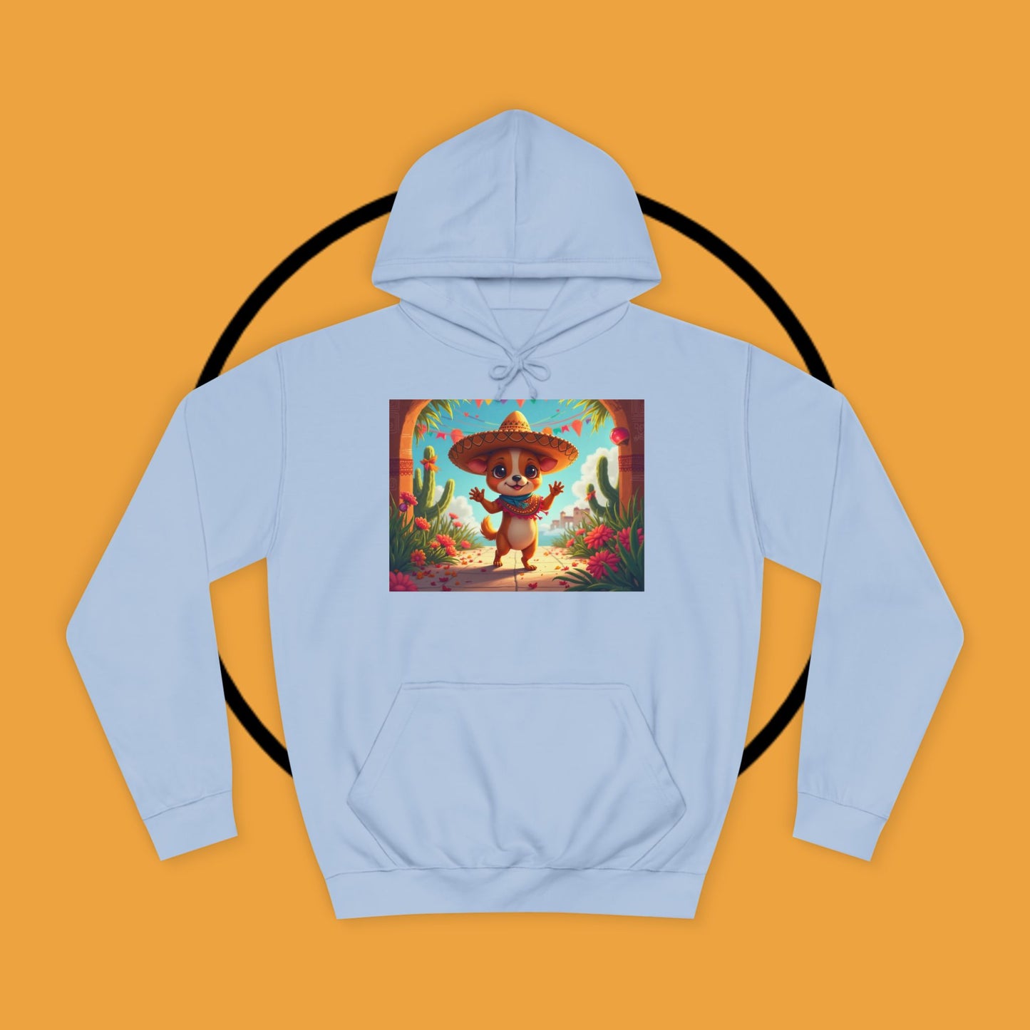 "Mexican Sombrero Chihuahua Hoodie | Fiesta Dog Celebration Wear | Authentic México Desert Art | Cinco de Mayo Gift"