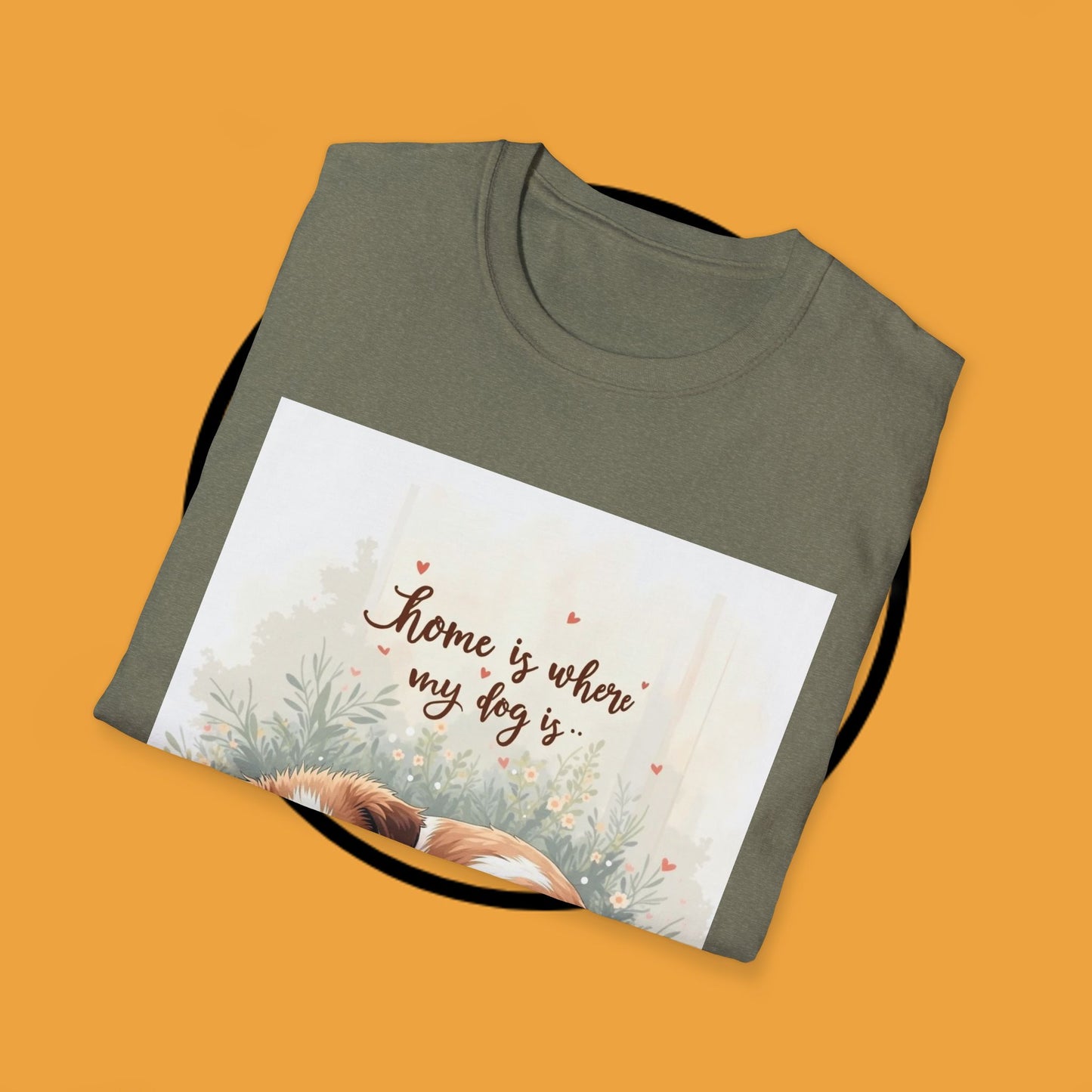 "Home Is Where My Dog Is" T-Shirt - Cute Sleeping Puppy Design | Dog Lover Gift Tee