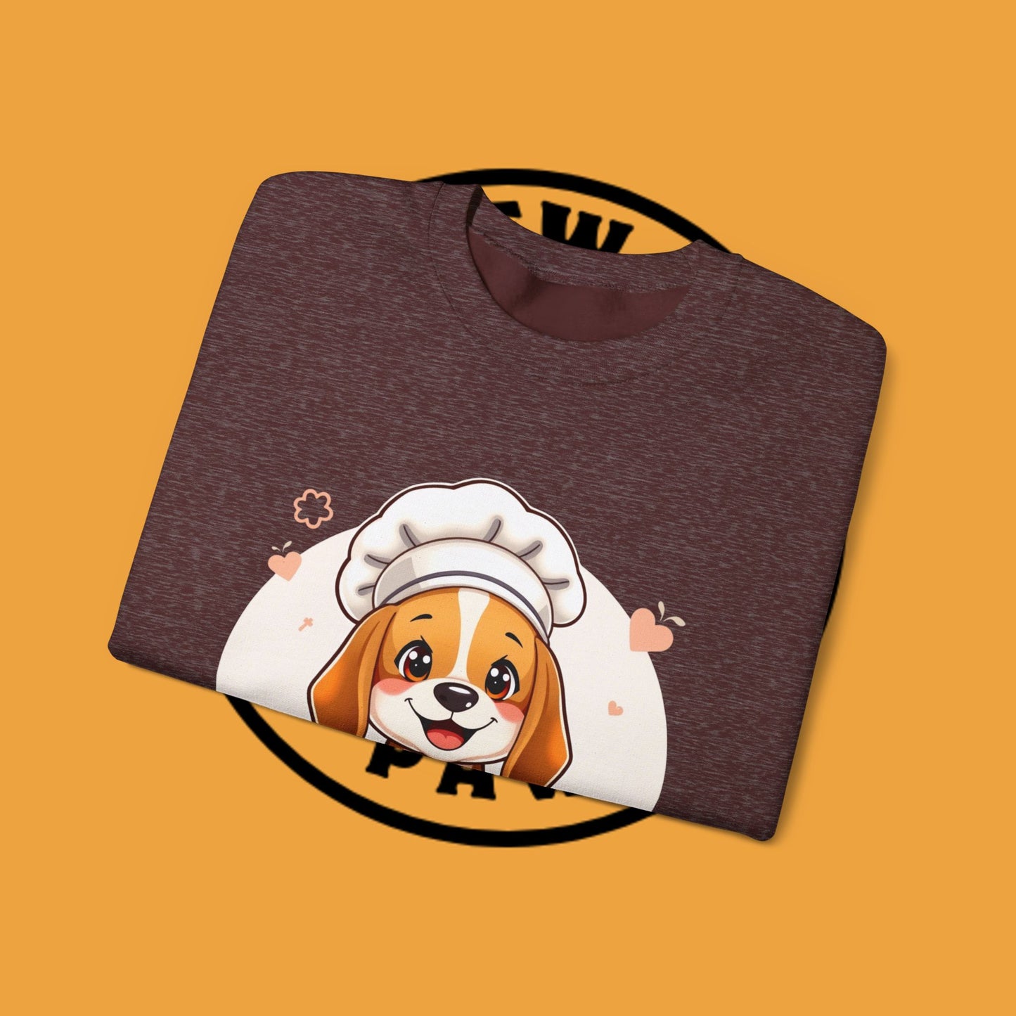 Chef Dog Crewneck Sweatshirt - Kawaii Beagle Design with Chef Hat