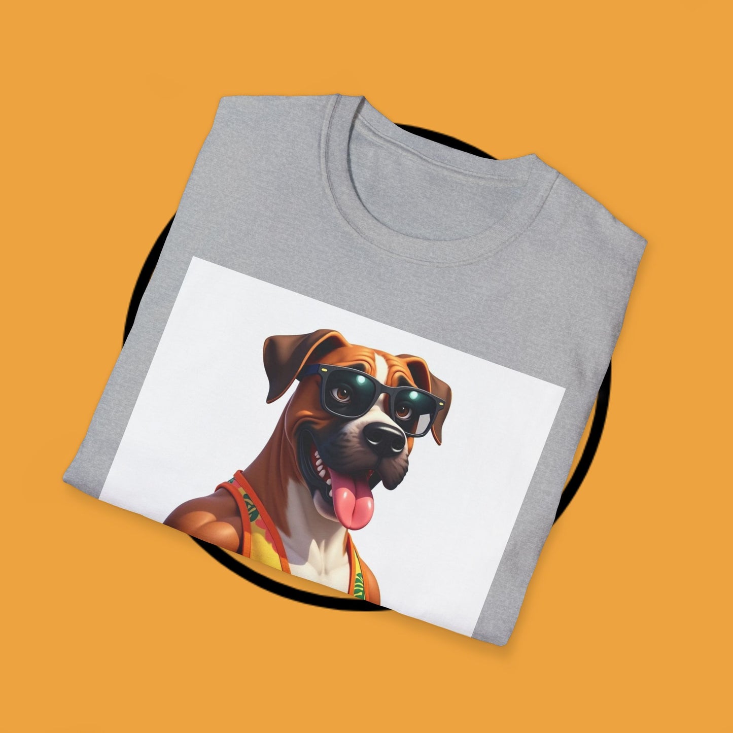 "Buff Beach Boxer" Summer Vacation T-Shirt / Buff Boxer Dog T-Shirt - Funny Muscular Beach Dog Tee
