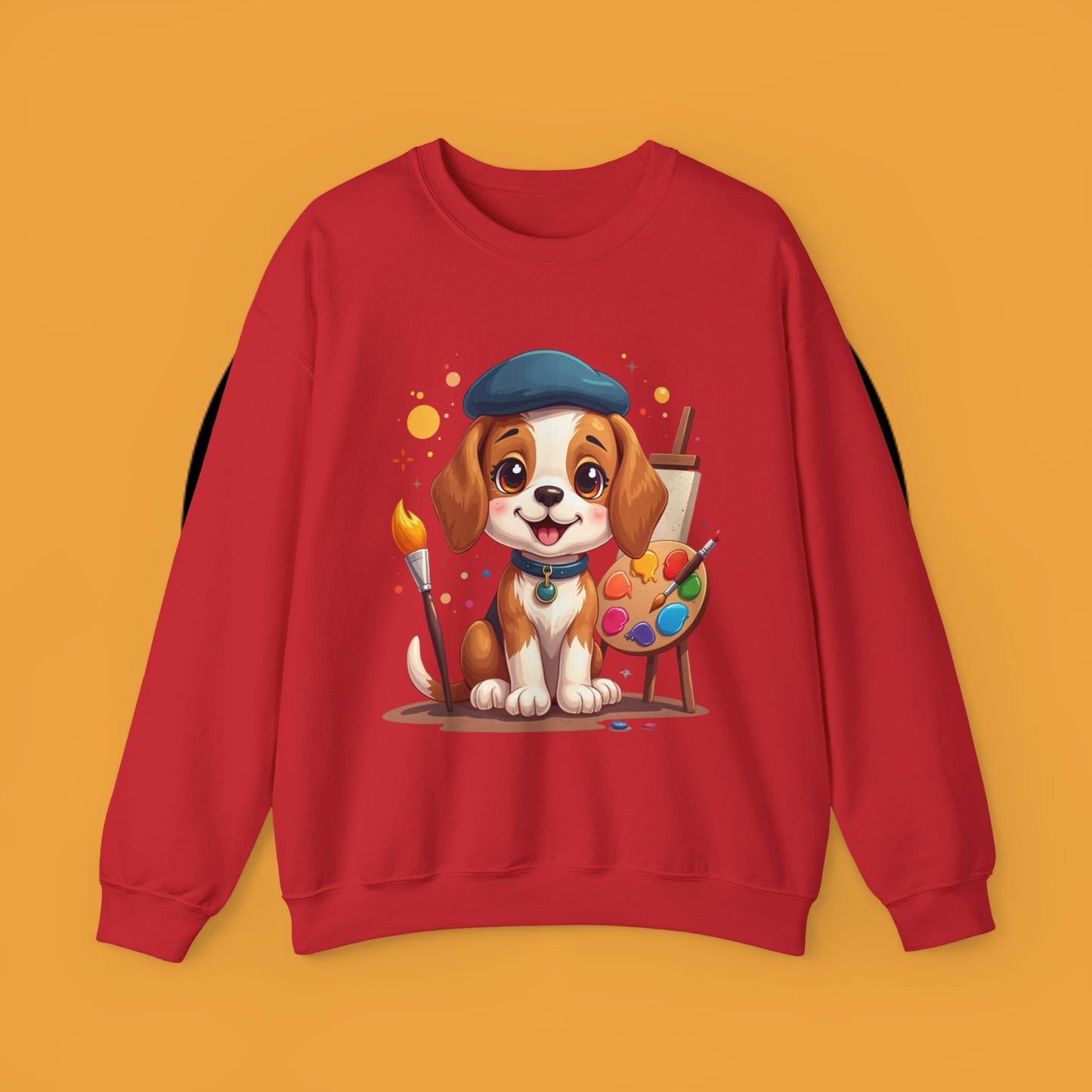 Dog Lover Crewneck Sweatshirt - Beagle Artista π¨ ARTIST BEAGLE SWEATSHIRT - UNLEASH YOUR CREATIVITY! π¨