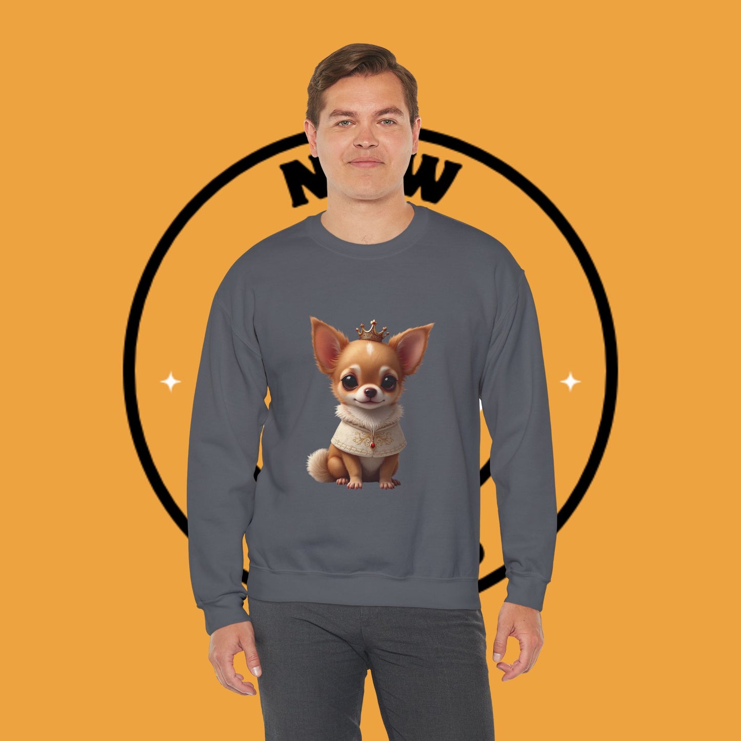 Royal Chihuahua Princess Sweatshirt | Crown Dog Design | Majestic Pet Lover Gift