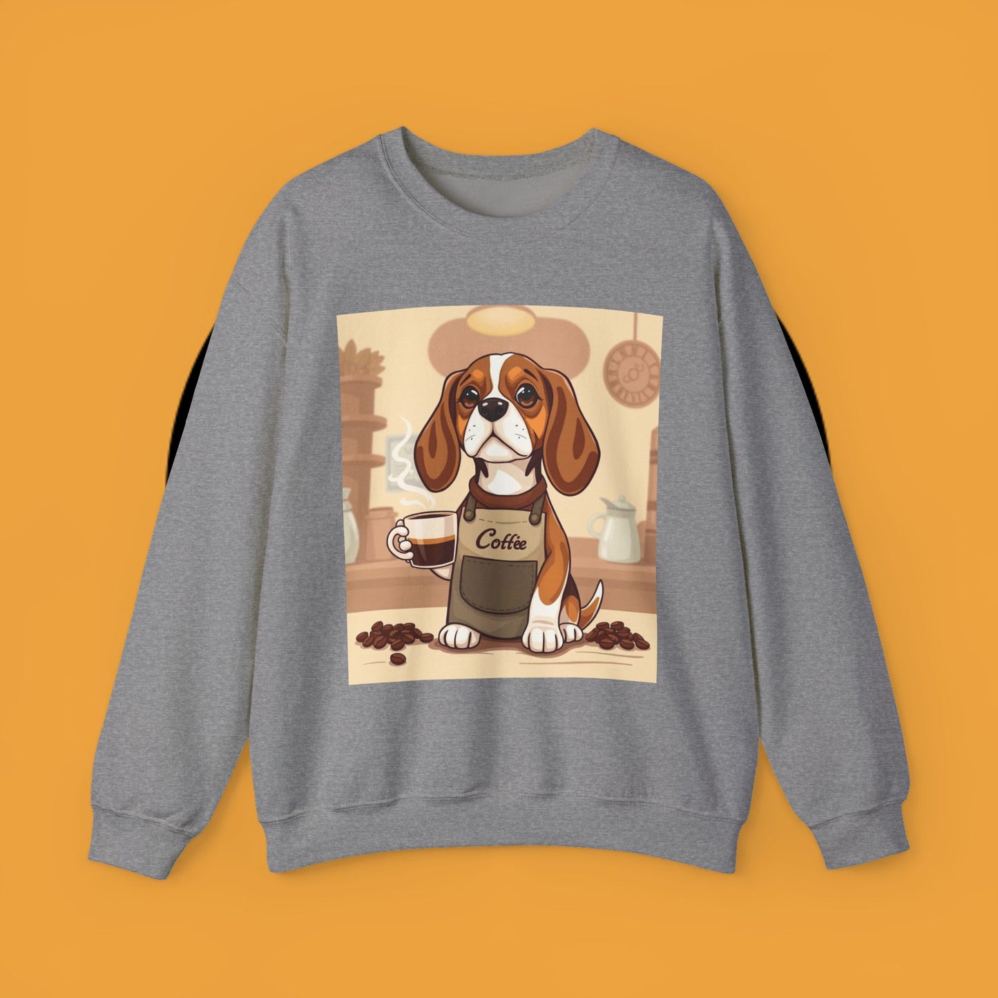 Dog Lover Crewneck Sweatshirt - Beagle Barista ☕ BARISTA BEAGLE SWEATSHIRT - BREW-TIFUL MORNINGS START HERE! ☕