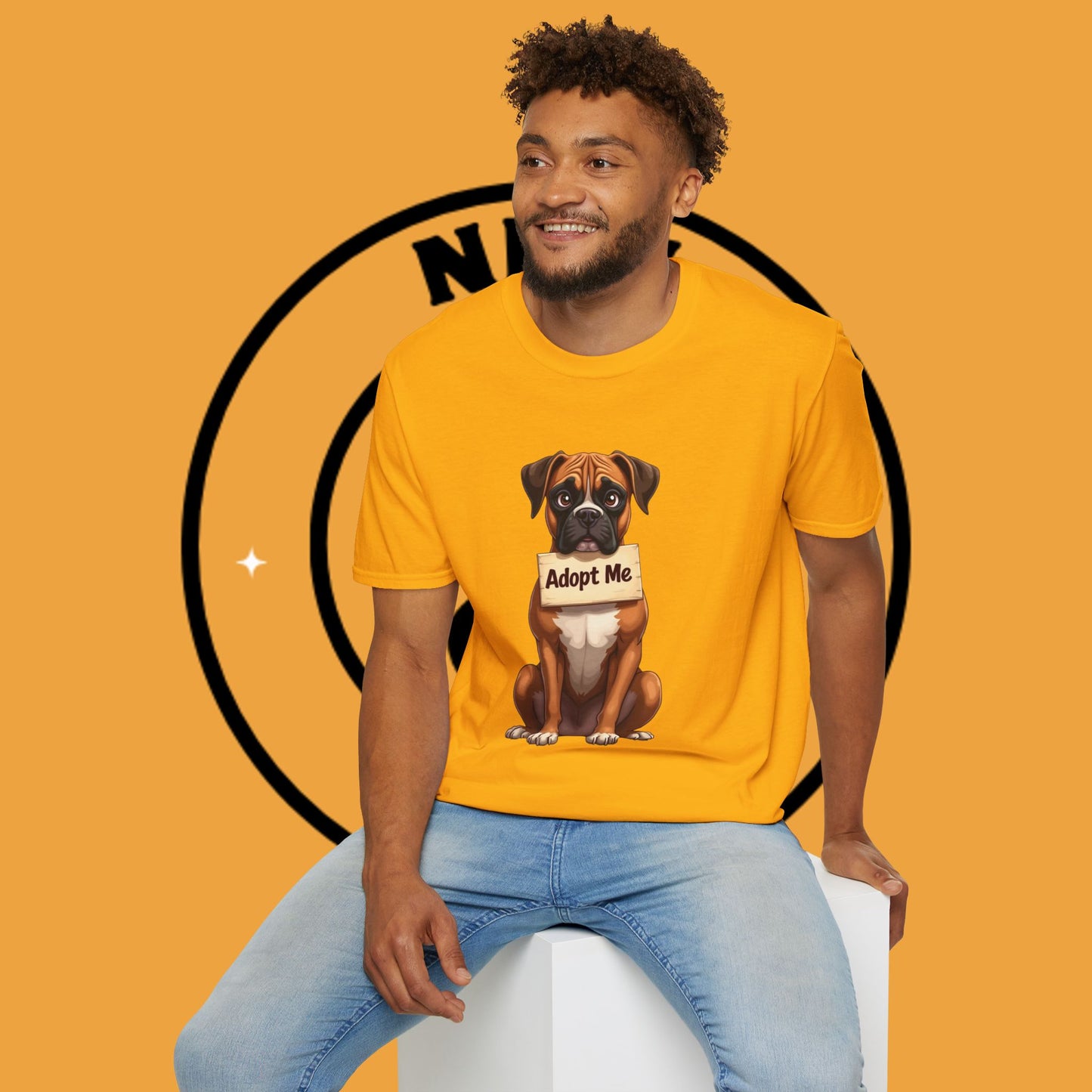 Adopt Me Boxer Dog T-Shirt - Cute Animal Rescue Awareness Tee for Dog Lovers