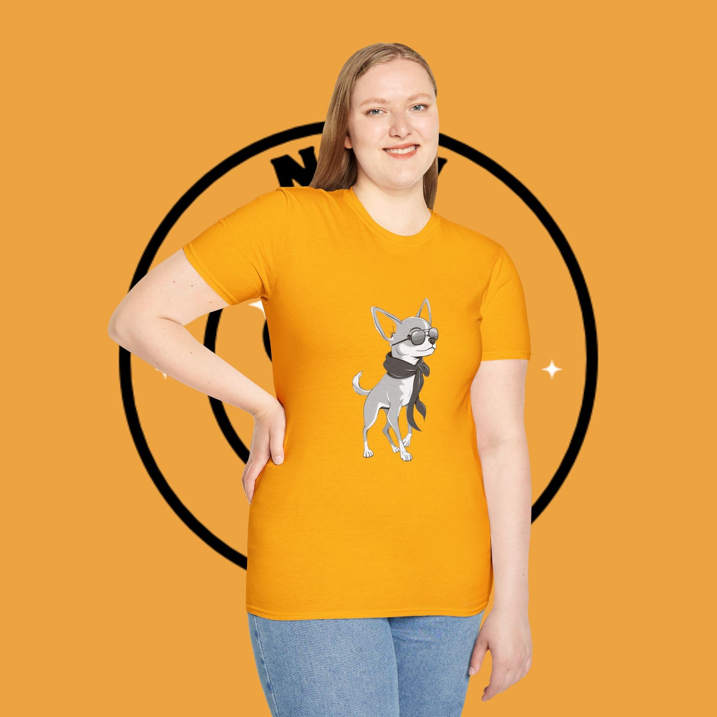 🕶️ Cool Chihuahua Sunglasses T-Shirt - Stylish Dog Aviator Scarf Tee | Hipster Pet Fashion Shirt 🕶️