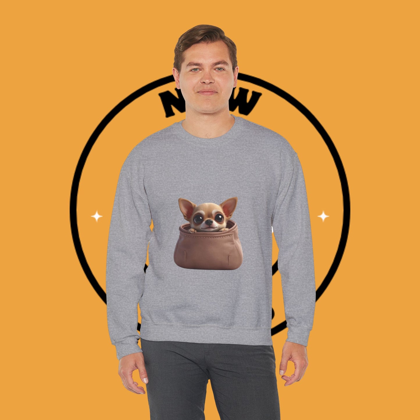 Pocket Chihuahua Sweatshirt - Cute Purse Puppy Design | Small Dog Lover Gift Crewneck