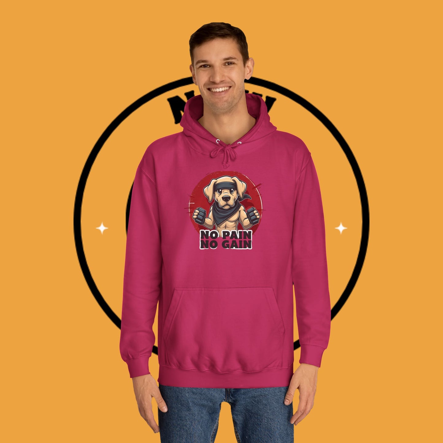 No Pain, No Gain – Motivational Workout Dog Hoodie - Unisex Hoodies