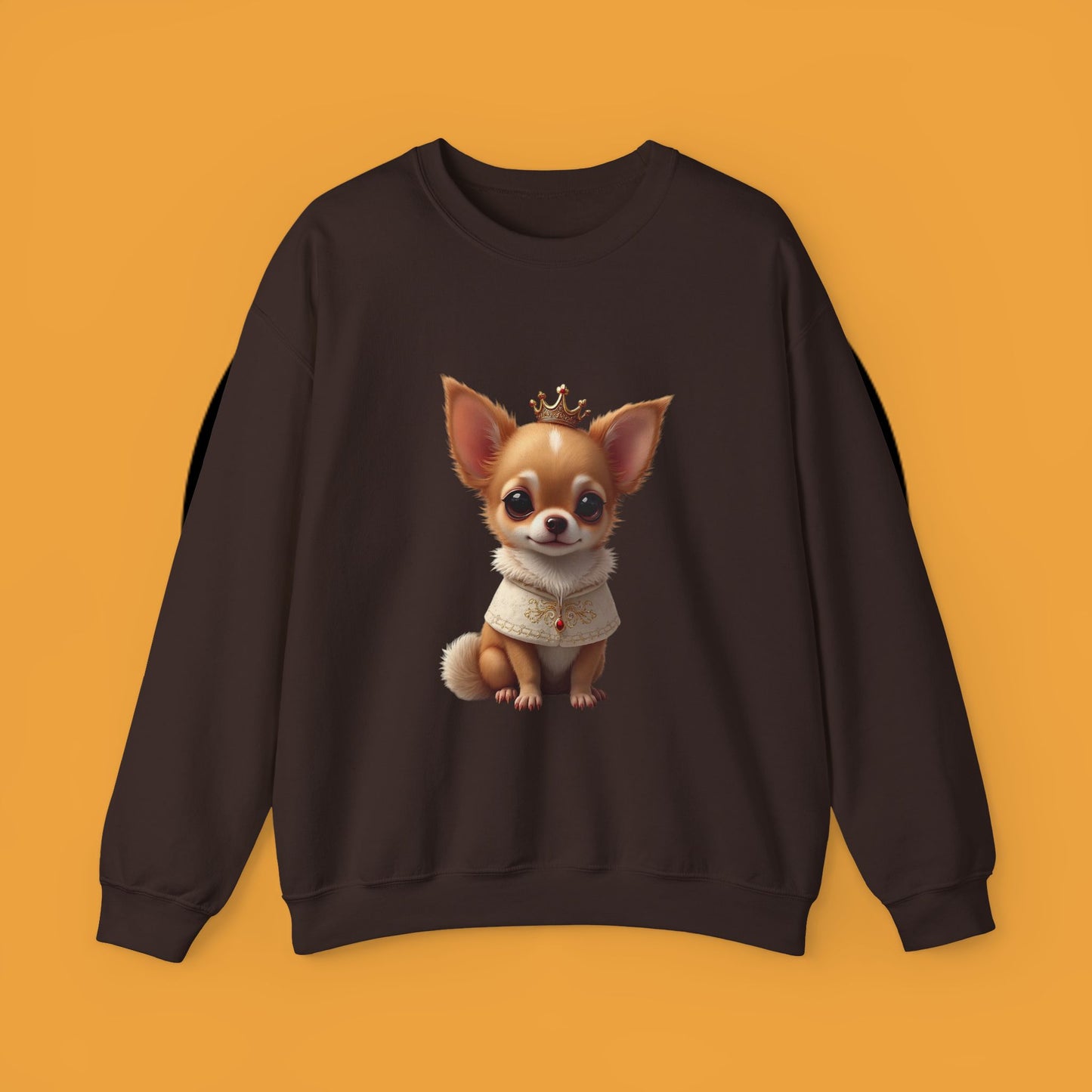Royal Chihuahua Princess Sweatshirt | Crown Dog Design | Majestic Pet Lover Gift