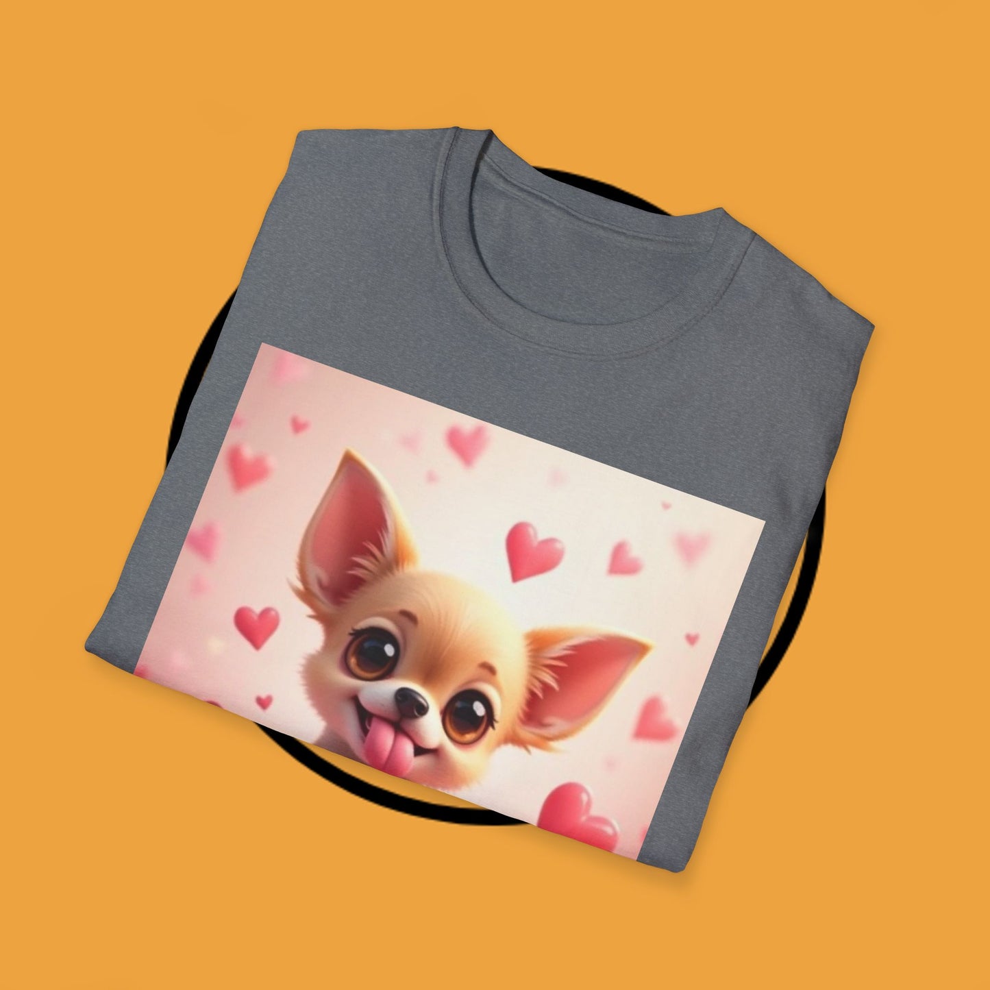 Cute Chihuahua Puppy Love Heart T-Shirt - Funny Dog Lover Gift Tee | Kawaii Pet Apparel