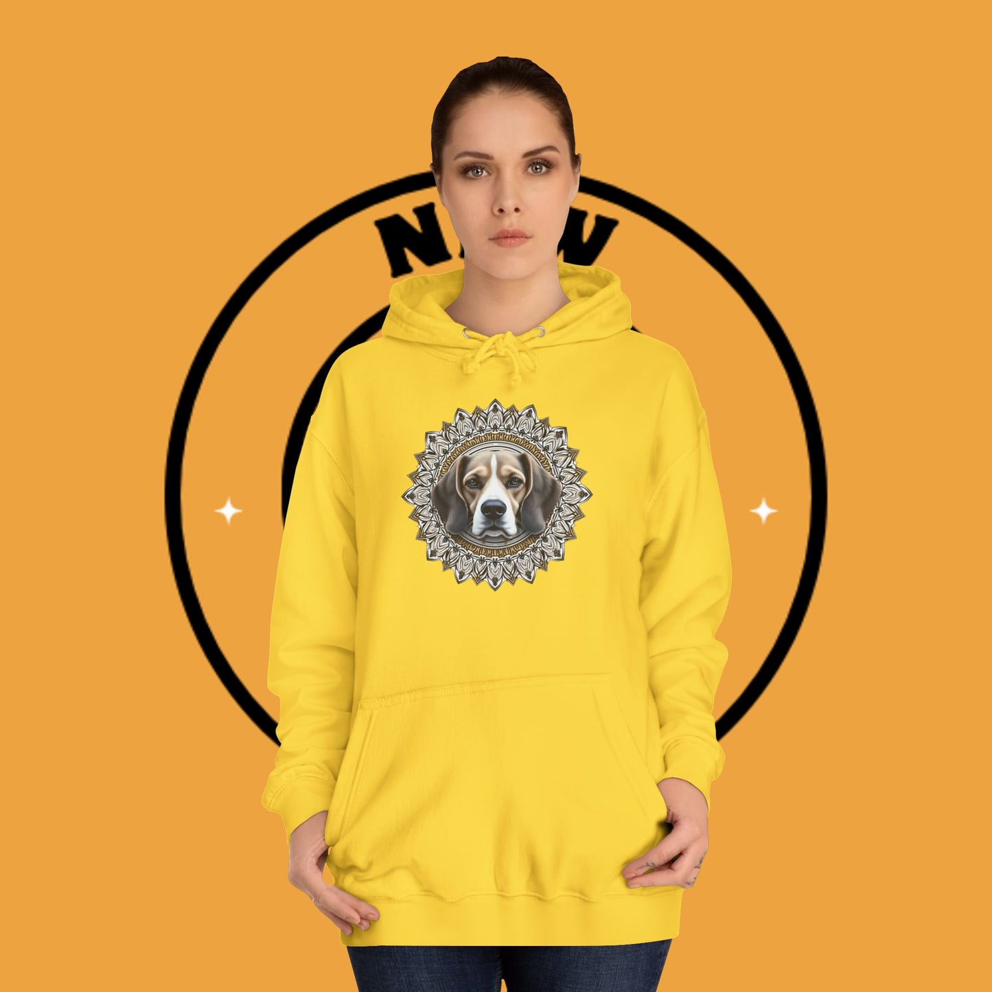 🕉️ Sacred Beagle Mandala Hoodie - Where Spirituality Meets Canine Love! ✨Royal Beagle Mandala Hoodie 🐾✨- Unisex Hoodie