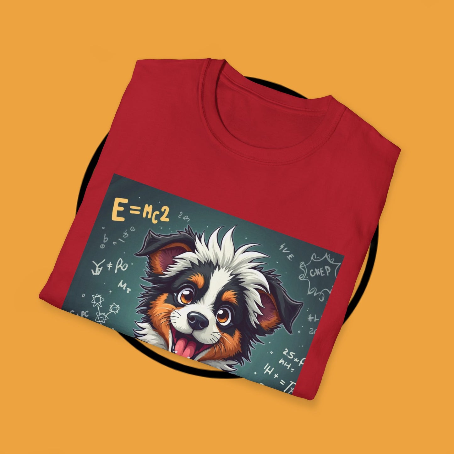 "Einstein Border Collie - Genius Puppy Professor" - Educational Dog T-Shirt - Smart Border Collie Science T-Shirt - Genius Puppy Professor Math Physics Tee | Educational Dog Gift