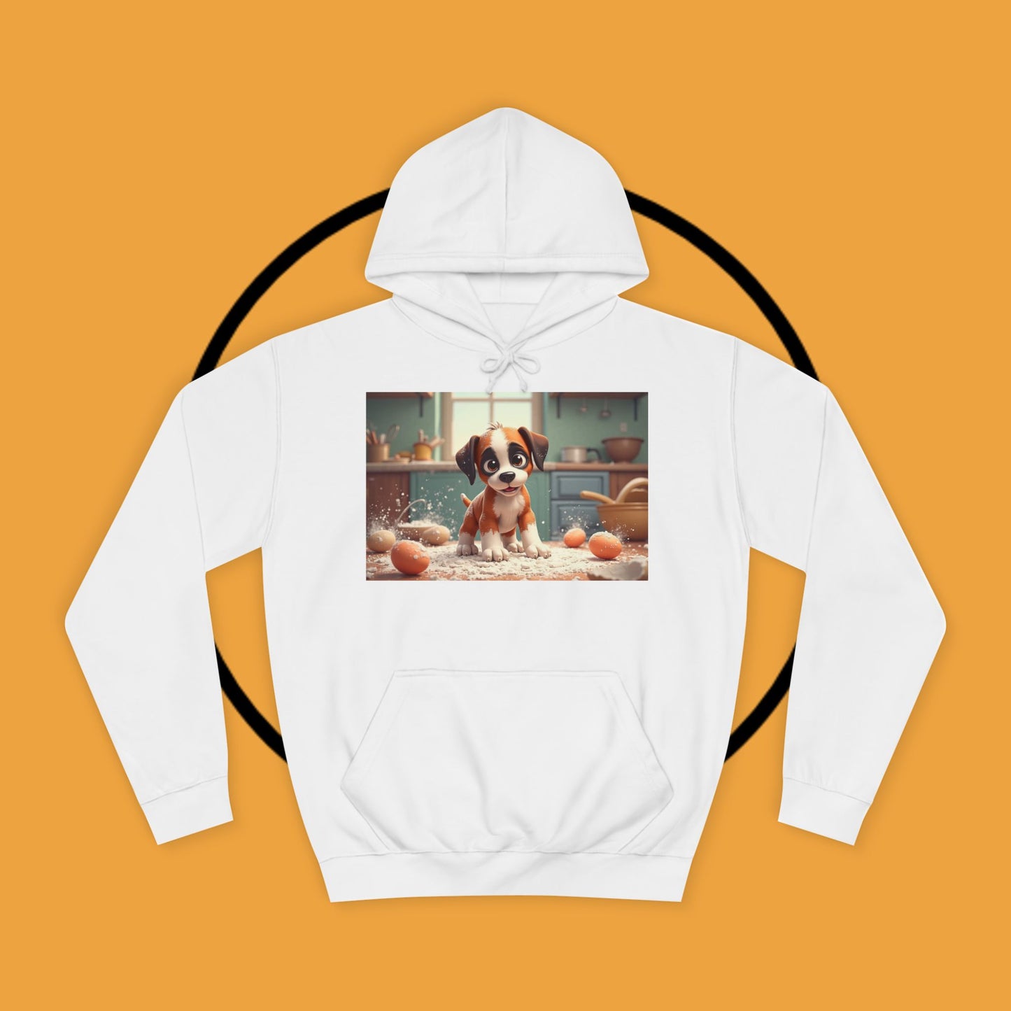 Adorable Mischievous Boxer Puppy Hoodie - Cute Kitchen Chaos Design | Dog Lover Gift