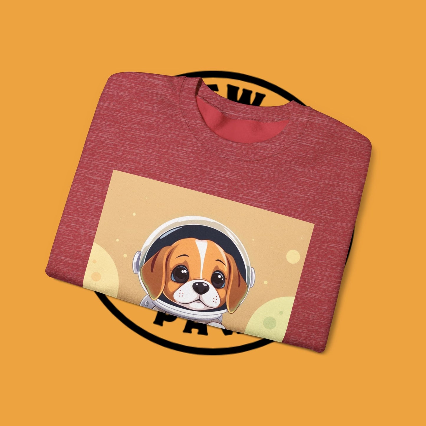 Astronaut Dog Crewneck Sweatshirt - Space Beagle Design with Helmet and Planets