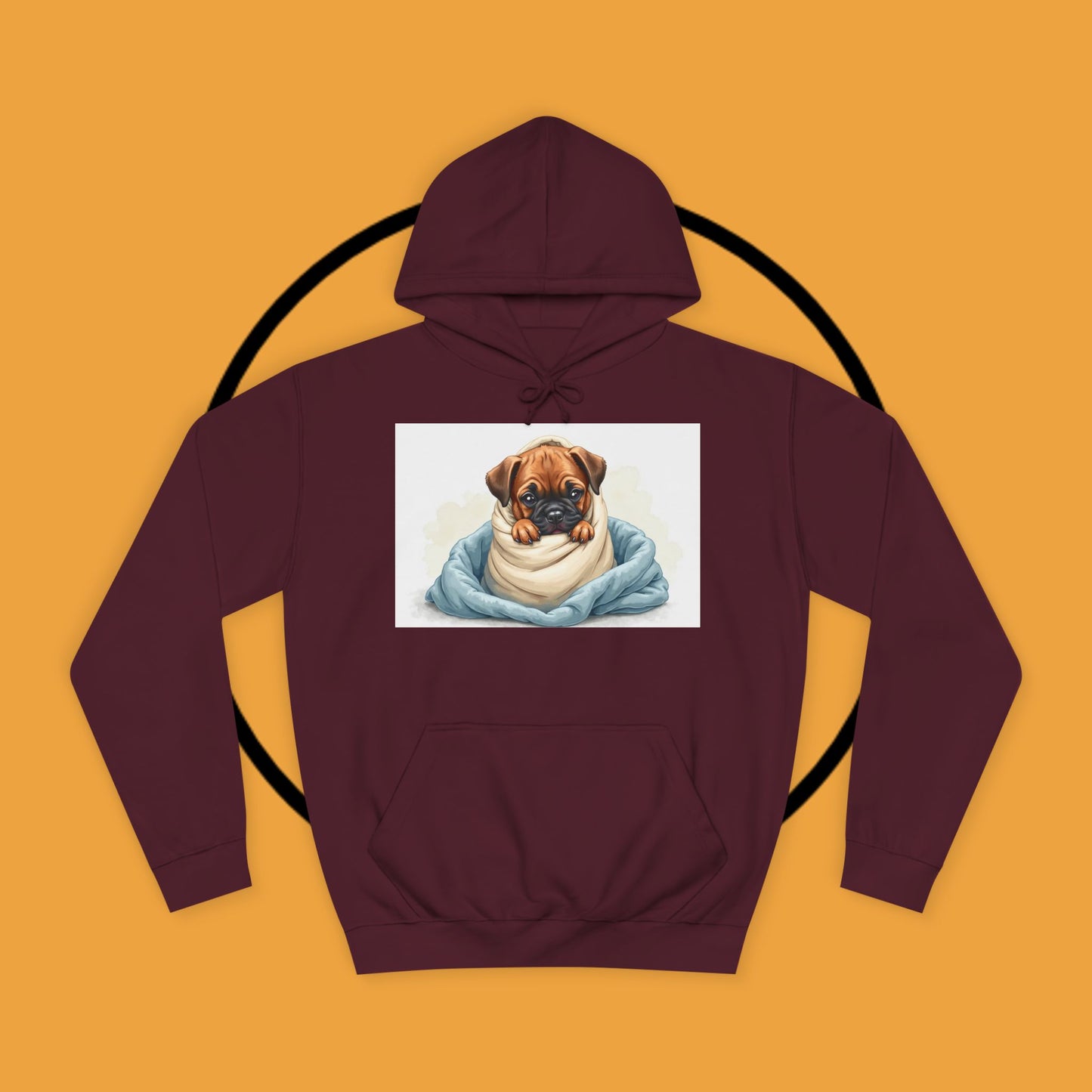 Cozy Boxer Puppy in Blanket Hoodie | Cute Dog Comfort Wear | Lazy Day Pet Apparel | Snuggle Vibes