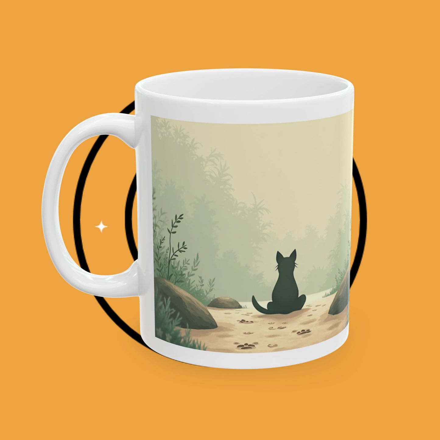 Motivational Ceramic Mug - "Cat Zen" - Perfect Gift for Cat Lovers