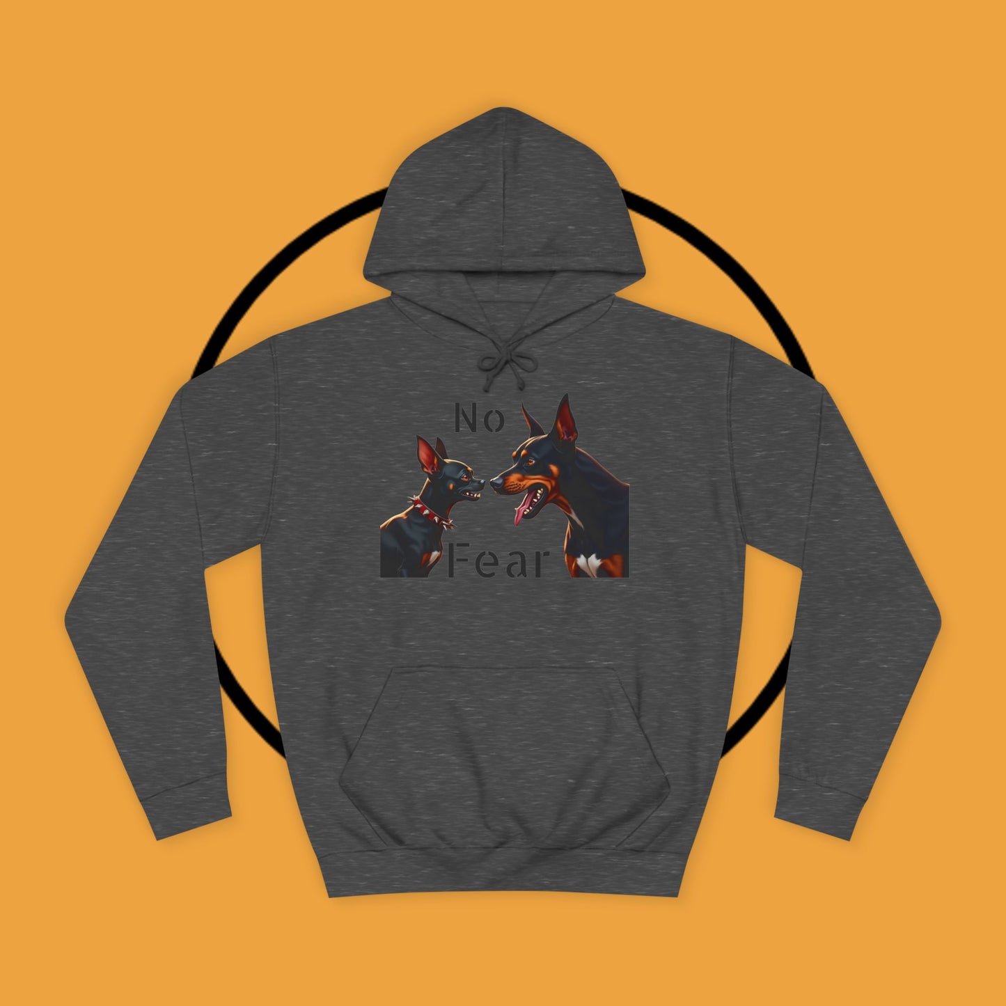 "Fearless Chihuahua vs Doberman Hoodie | Small Dog Big Attitude | David Goliath Pet Art | Brave Little Dog Gift"