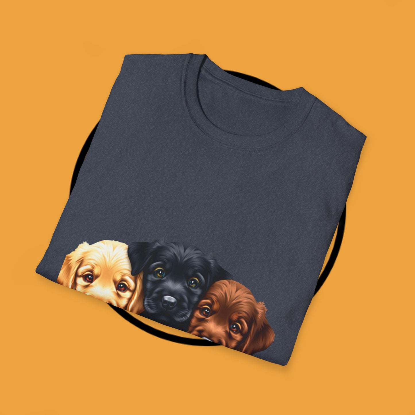 3 Adorable Retrievers Puppys - Dog - Unisex T-Shirt Design "Retriever Squad ๐พ | Trio of Cuteness T-Shirt for Dog Devotees"
