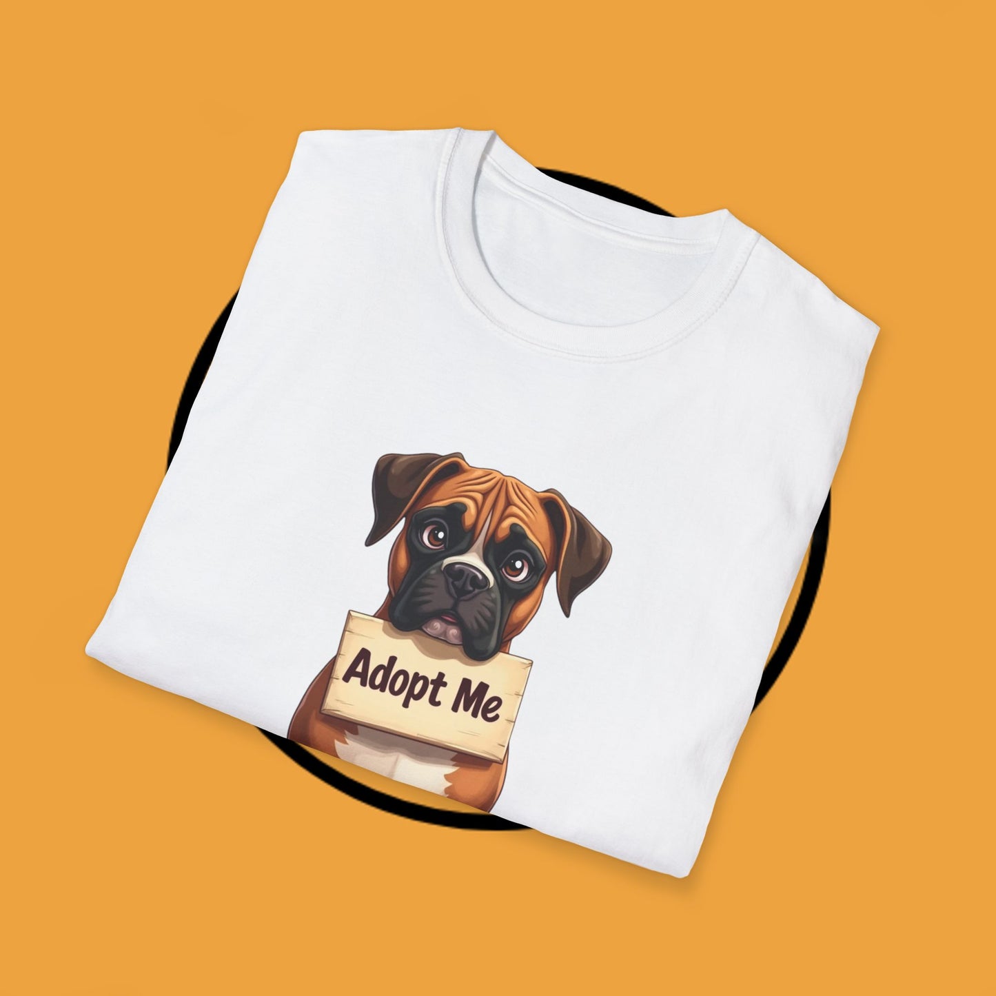 Adopt Me Boxer Dog T-Shirt - Cute Animal Rescue Awareness Tee for Dog Lovers