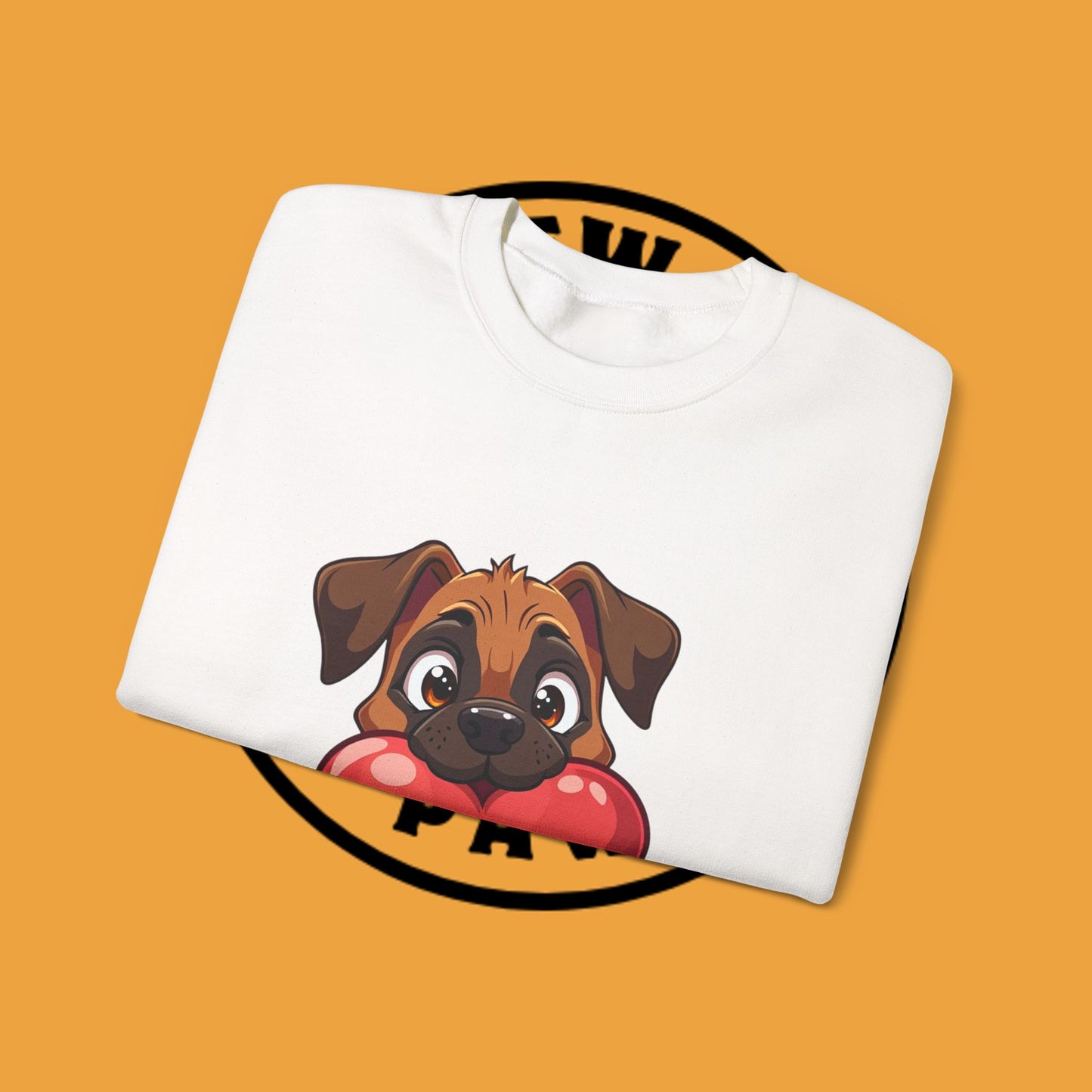 Adorable Puppy Love Heart Crewneck Sweatshirt - Perfect Gift for Dog Lovers