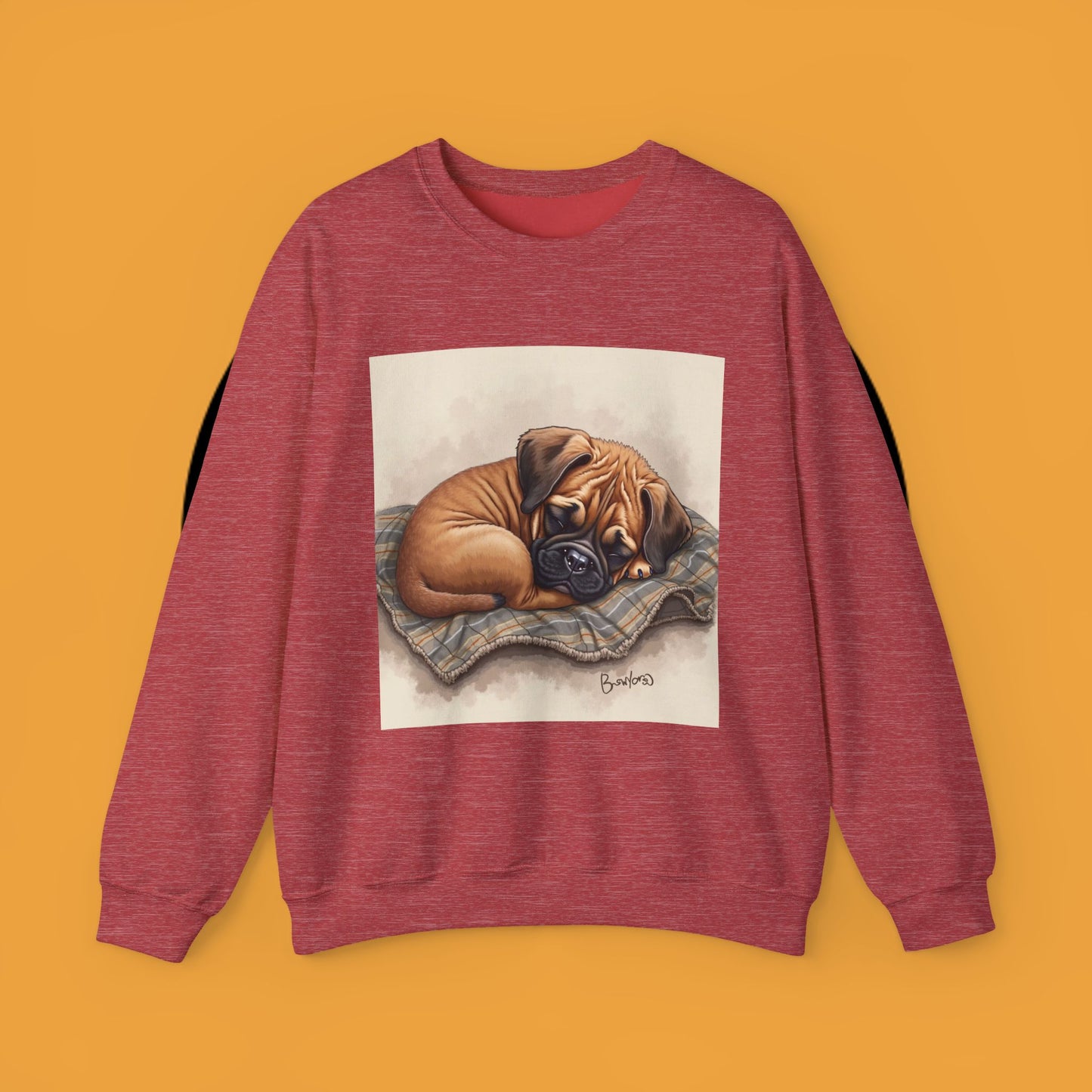 Sleeping Boxer Puppy Crewneck Sweatshirt - Cozy Dog Art Design - Comfort Wear for Pet Lovers