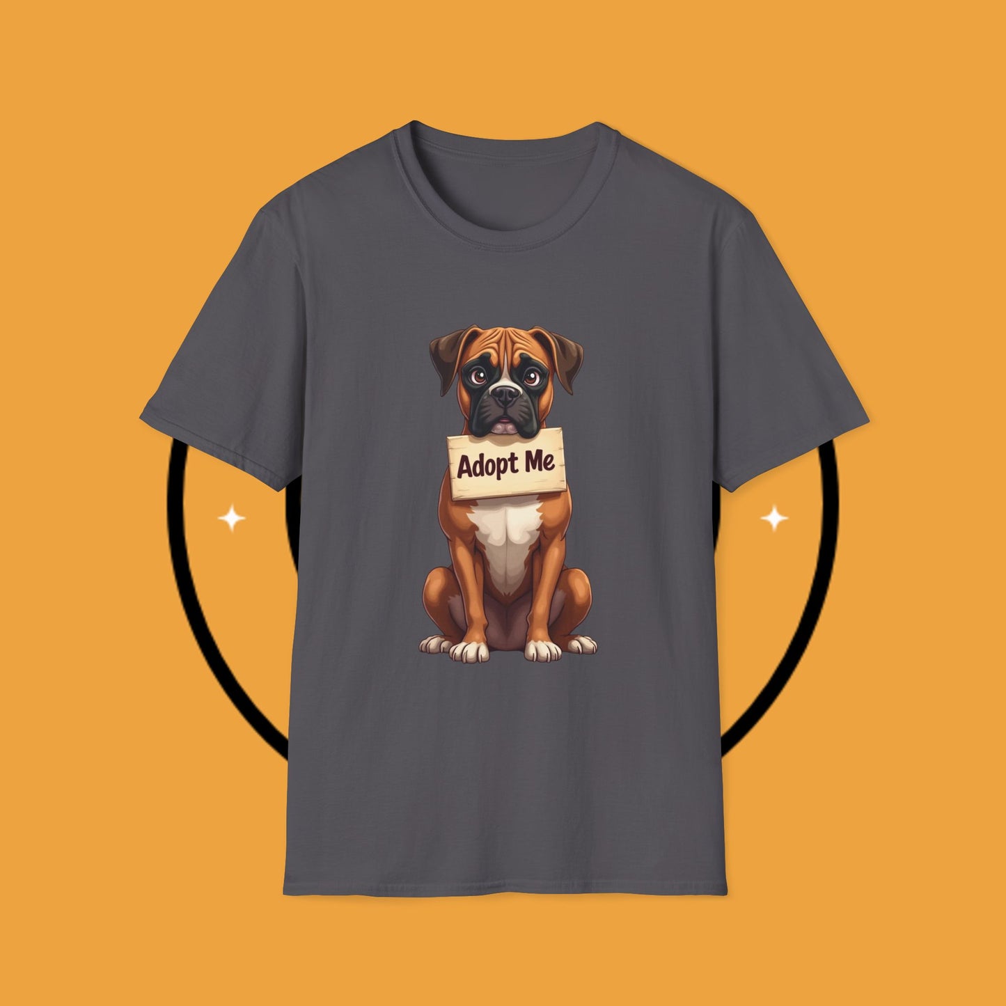 Adopt Me Boxer Dog T-Shirt - Cute Animal Rescue Awareness Tee for Dog Lovers