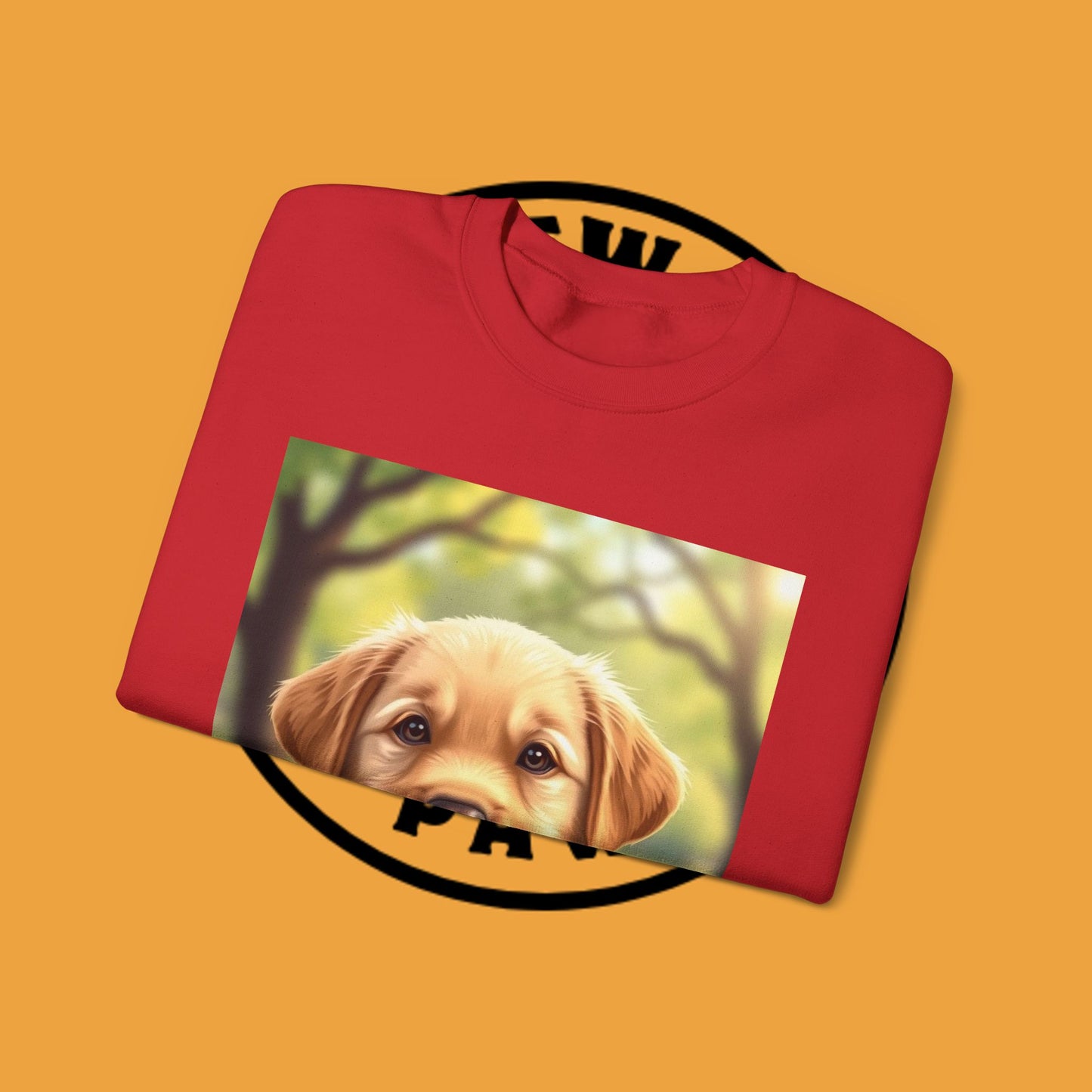 Crewneck Sweatshirt - Adorable Puppy Smiling in the Park - Sweet and Happy Golden Retriever