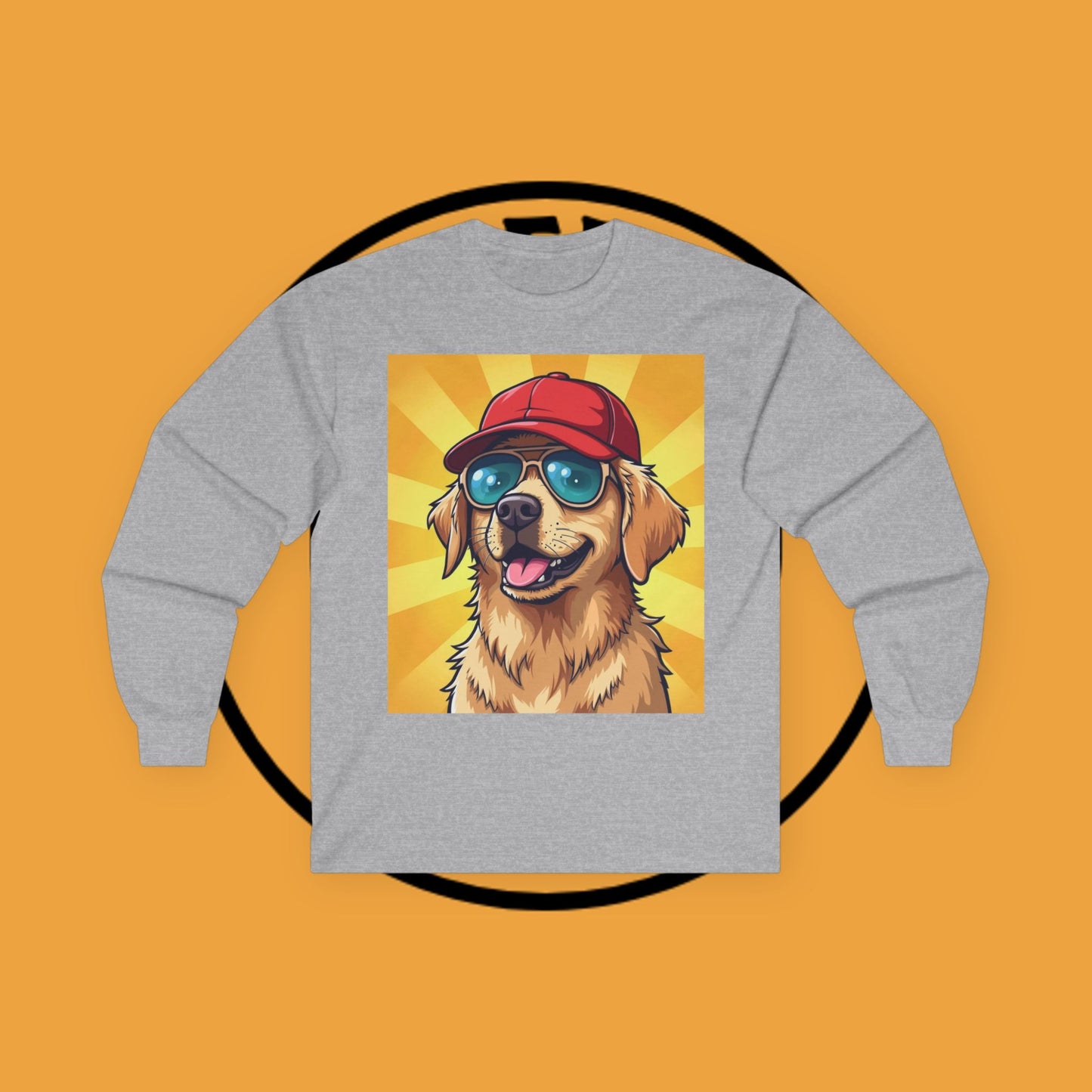 Cool Dog with Cap and Glasses - Golden Retriever Swag Urban Style - Funny Design for Casual Look - Long Sleeve T-Shirt for Sun Lovers ππΎ
