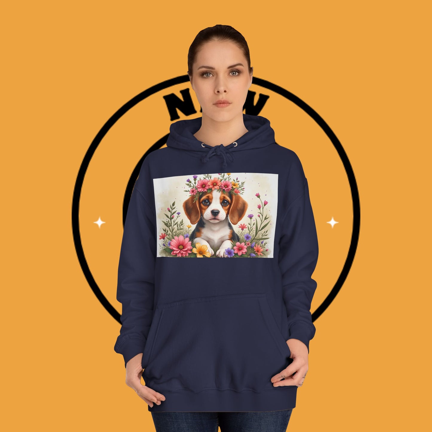 ๐ธ Enchanted Garden Beagle Hoodie - Where Cuteness Blooms! ๐ถ - Unisex Hoodie