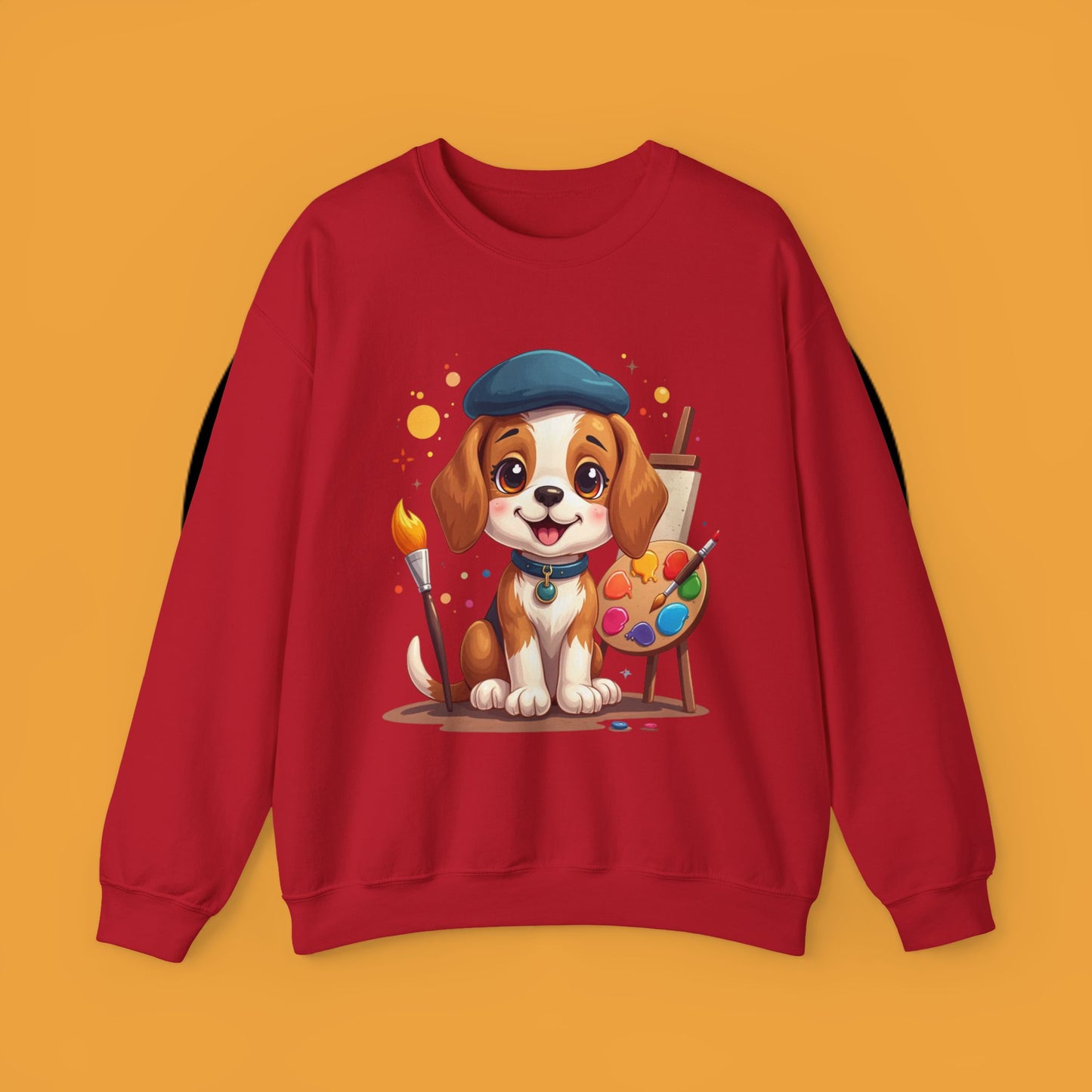Dog Lover Crewneck Sweatshirt - Beagle Artista π¨ ARTIST BEAGLE SWEATSHIRT - UNLEASH YOUR CREATIVITY! π¨