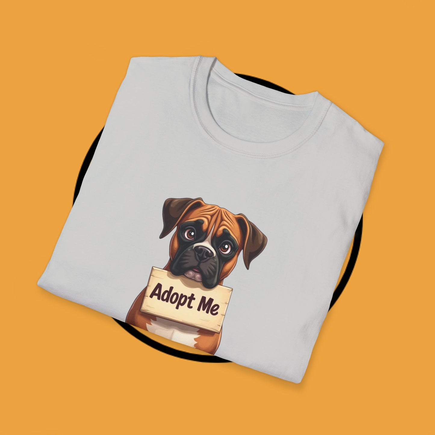 Adopt Me Boxer Dog T-Shirt - Cute Animal Rescue Awareness Tee for Dog Lovers