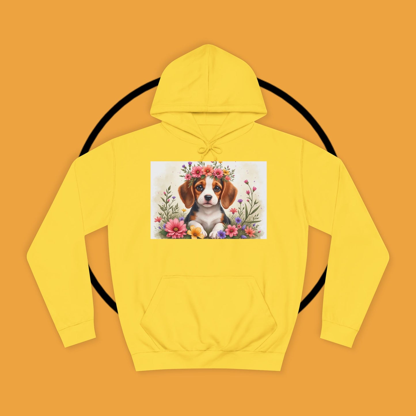๐ธ Enchanted Garden Beagle Hoodie - Where Cuteness Blooms! ๐ถ - Unisex Hoodie