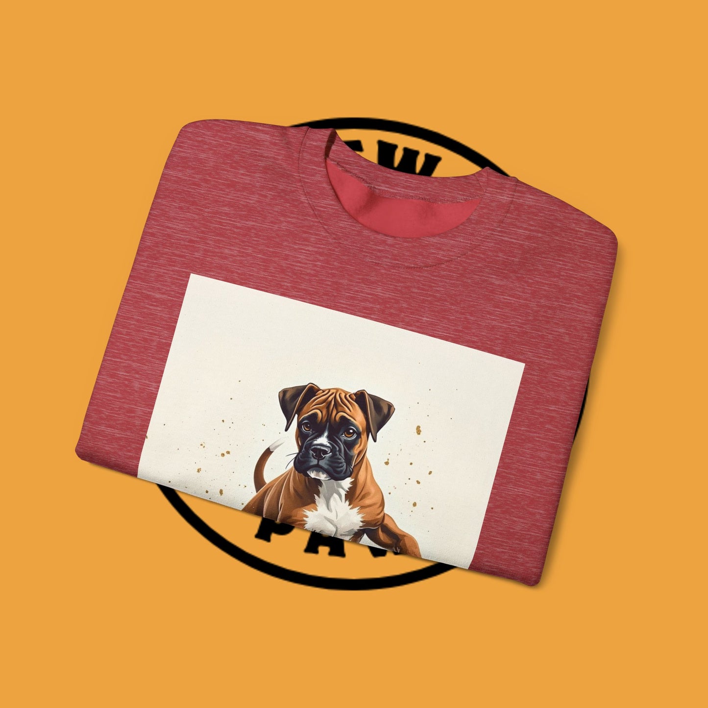 Running Boxer Puppy Crewneck Sweatshirt | Artistic Dog Lover Gift | Dynamic Movement Design