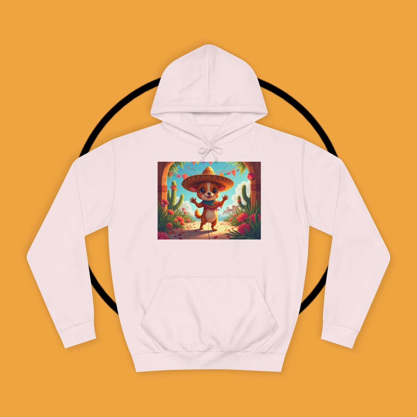 "Mexican Sombrero Chihuahua Hoodie | Fiesta Dog Celebration Wear | Authentic México Desert Art | Cinco de Mayo Gift"