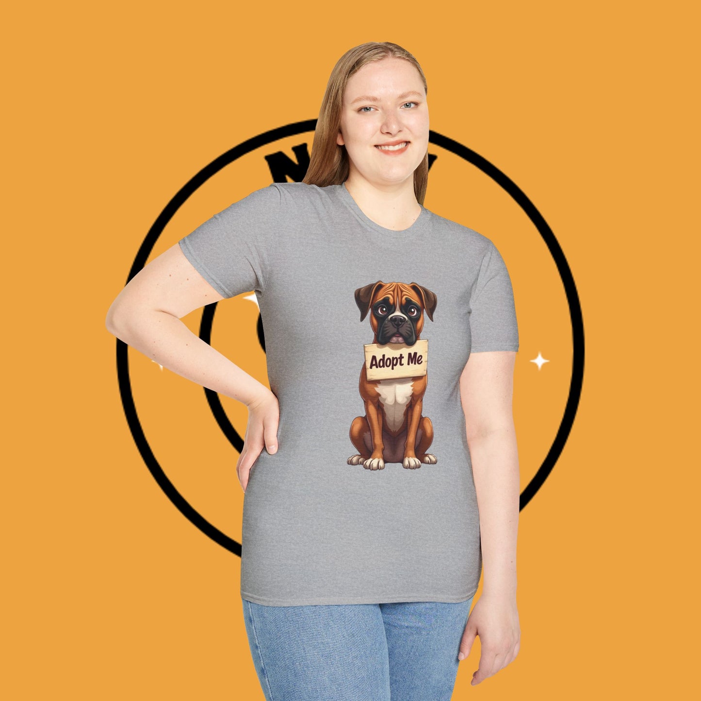 Adopt Me Boxer Dog T-Shirt - Cute Animal Rescue Awareness Tee for Dog Lovers