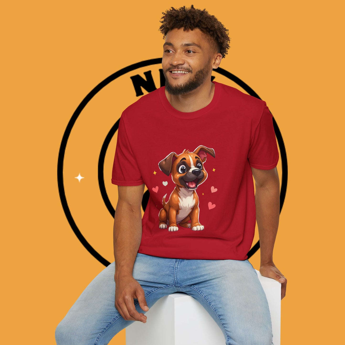 Cute Boxer Puppy Love T-Shirt - Happy Dog Heart Design Tee for Dog Lovers