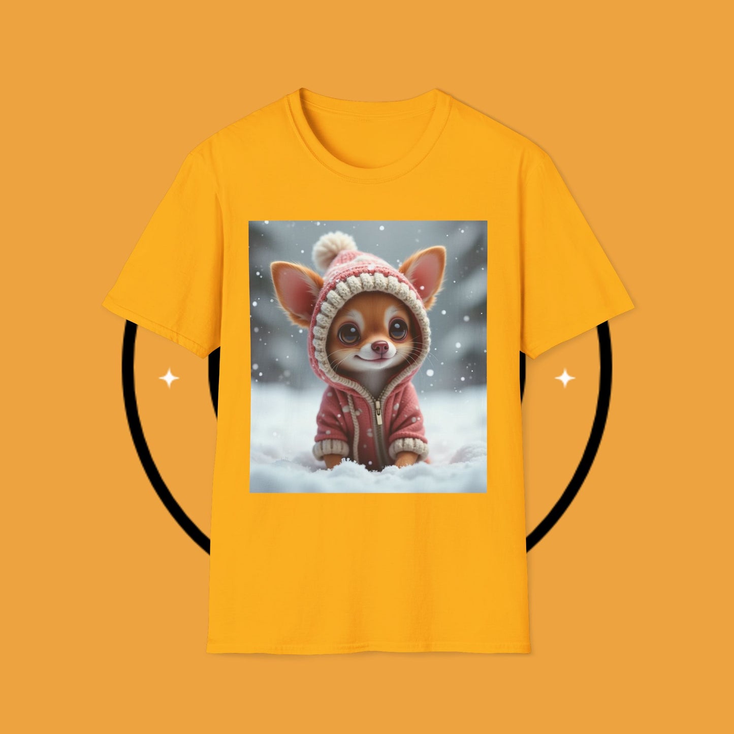 Winter Chihuahua Snow T-Shirt - Cozy Holiday Dog Art - Christmas Pet Hoodie Tee - Cute Winter Animal Shirt