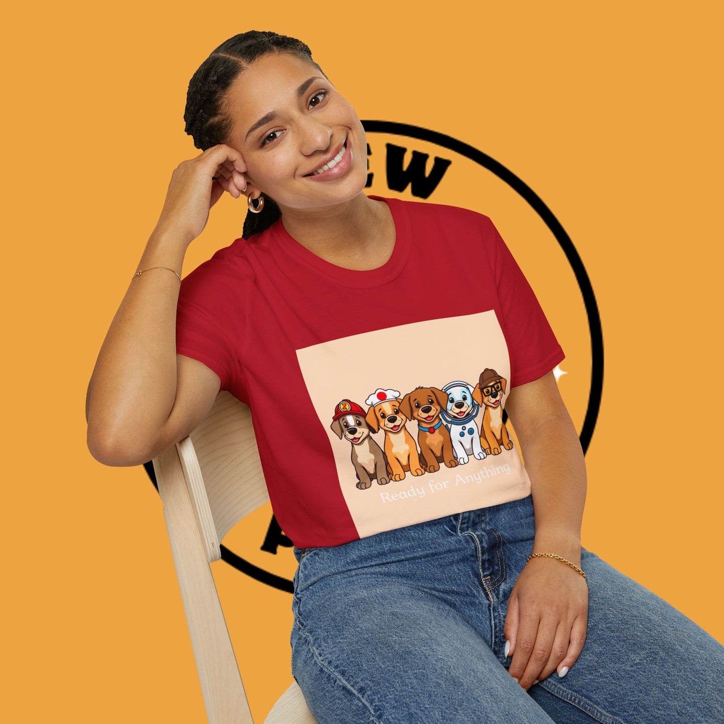 Puppy Professionals ๐พ | Ready for Anything T-Shirt for Career - Curious Canine Lovers - Unisex T-Shirt Design
