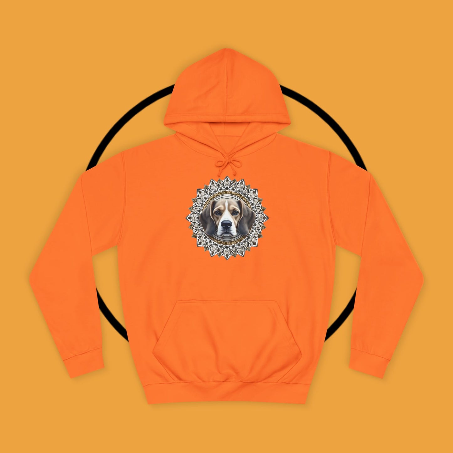 🕉️ Sacred Beagle Mandala Hoodie - Where Spirituality Meets Canine Love! ✨Royal Beagle Mandala Hoodie 🐾✨- Unisex Hoodie