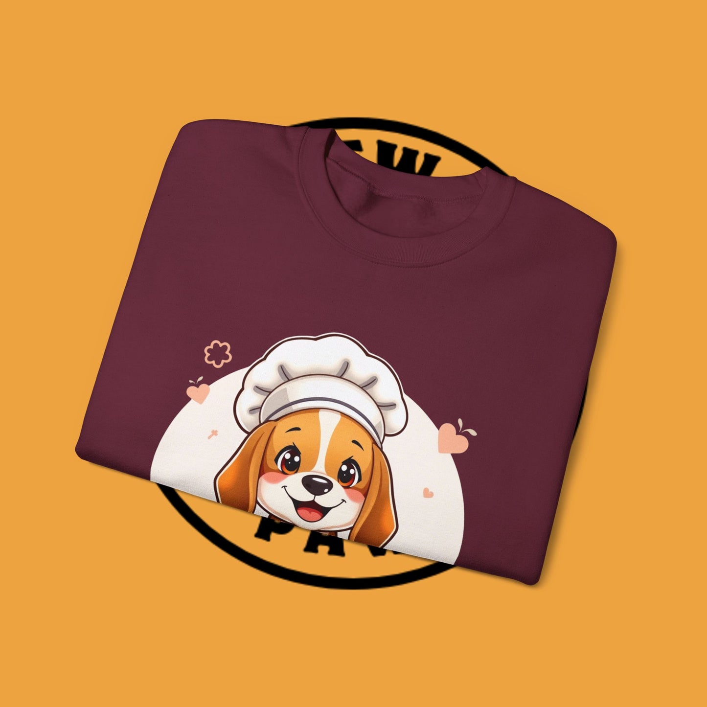 Chef Dog Crewneck Sweatshirt - Kawaii Beagle Design with Chef Hat