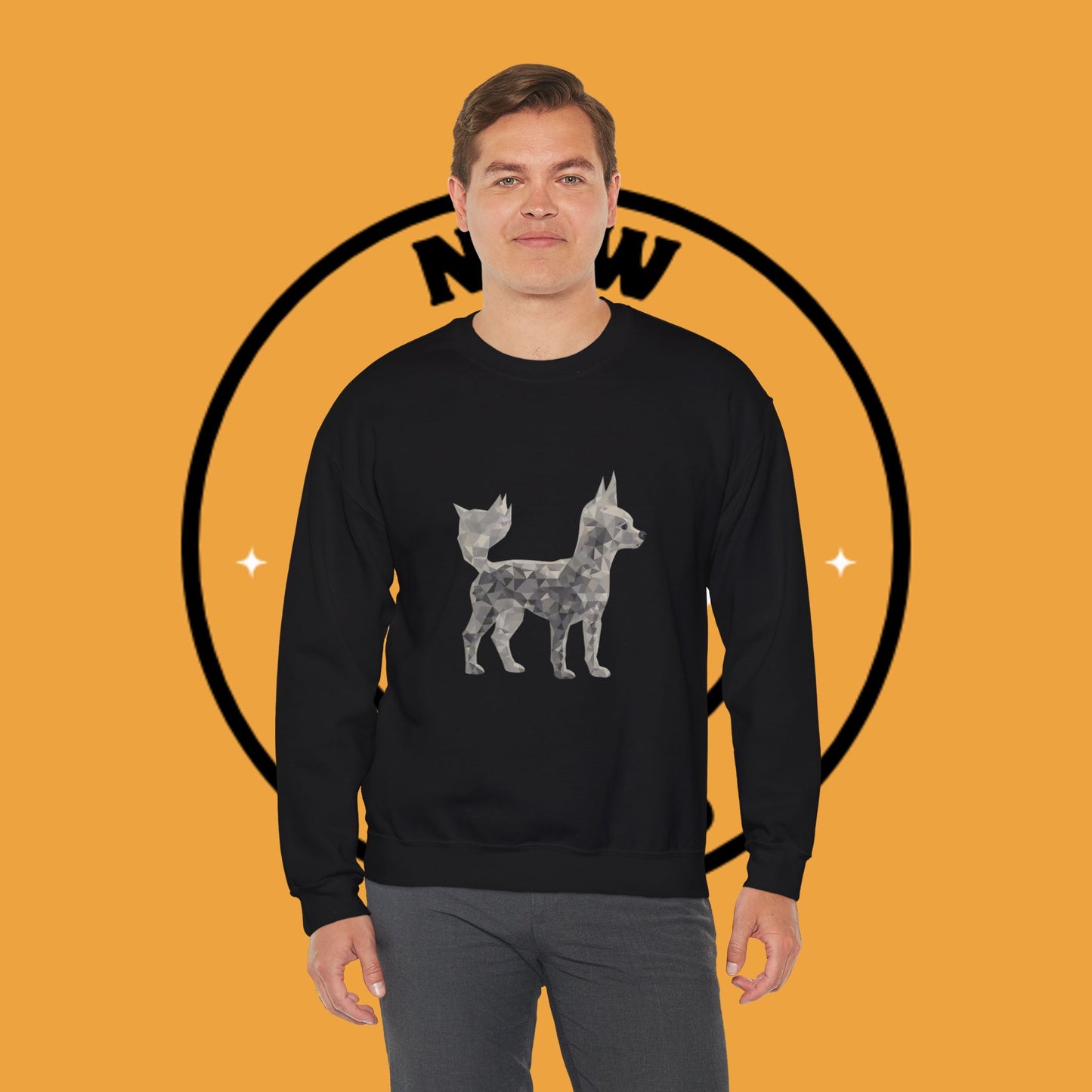 Geometric Chihuahua Sweatshirt | Low Poly Dog Art Crewneck | Modern Pet Lover Gift