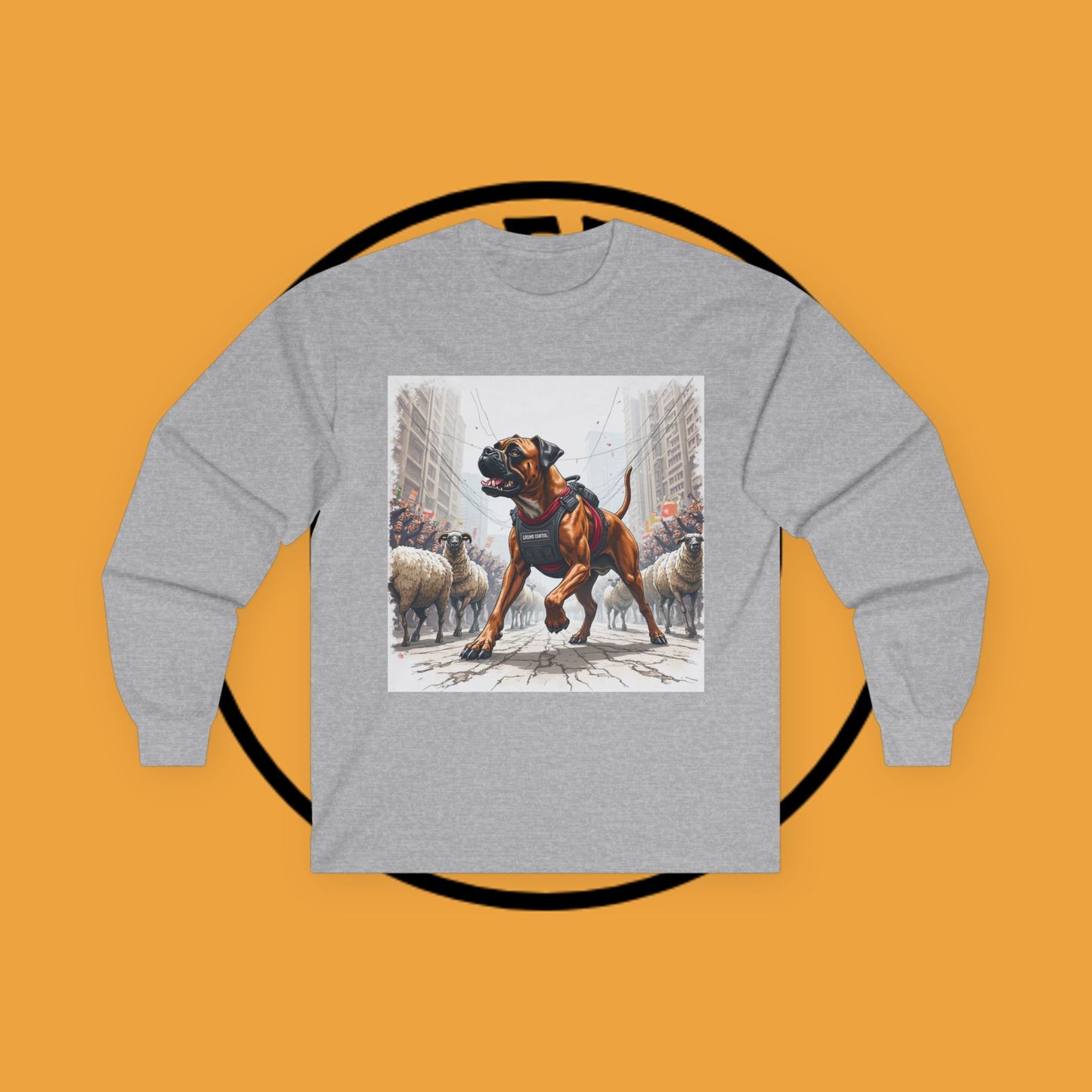 Crowd Control Dog Long Sleeve Tee - Tactical K9 Urban Sheep Herding Shirt