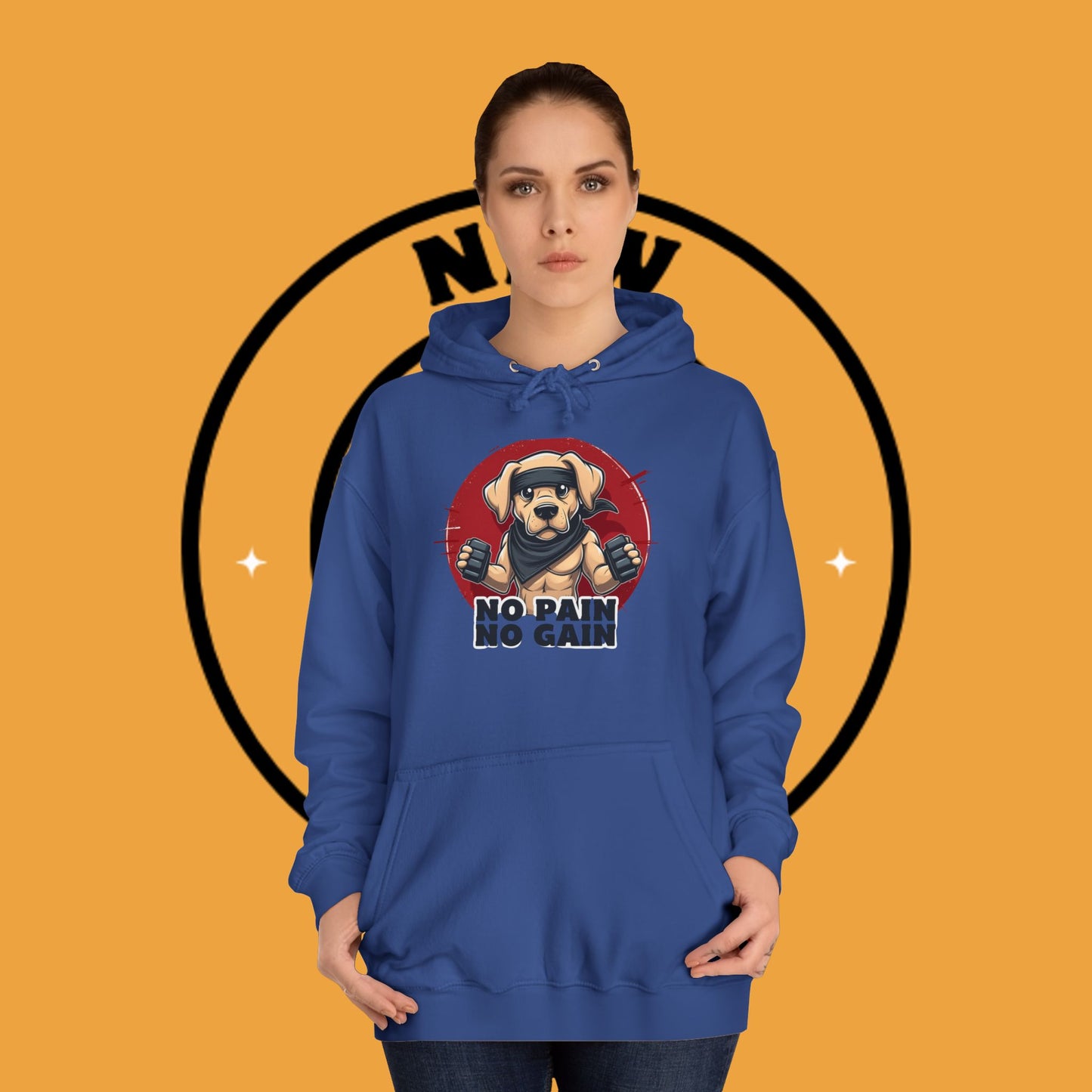 No Pain, No Gain – Motivational Workout Dog Hoodie - Unisex Hoodies