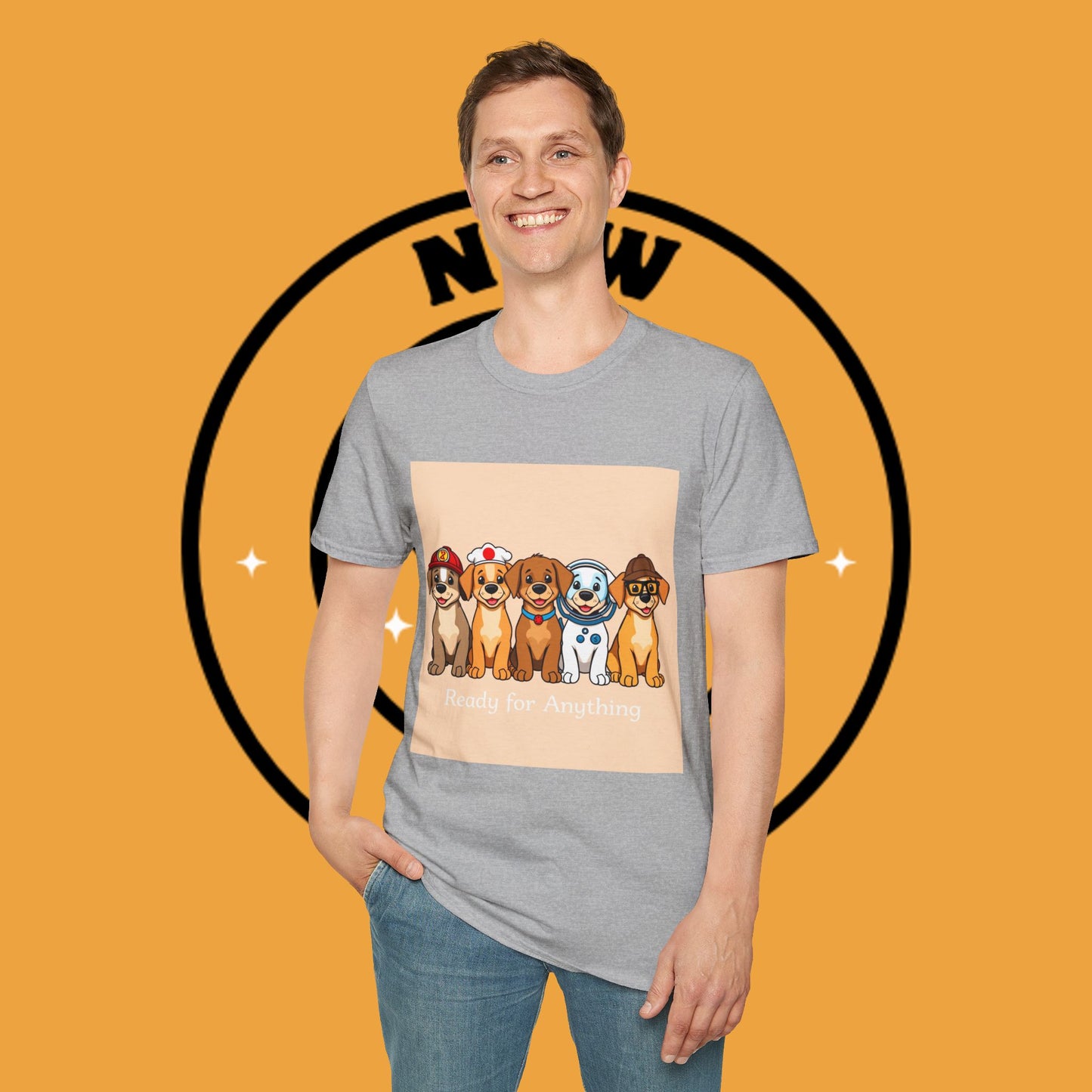 Puppy Professionals ๐พ | Ready for Anything T-Shirt for Career - Curious Canine Lovers - Unisex T-Shirt Design
