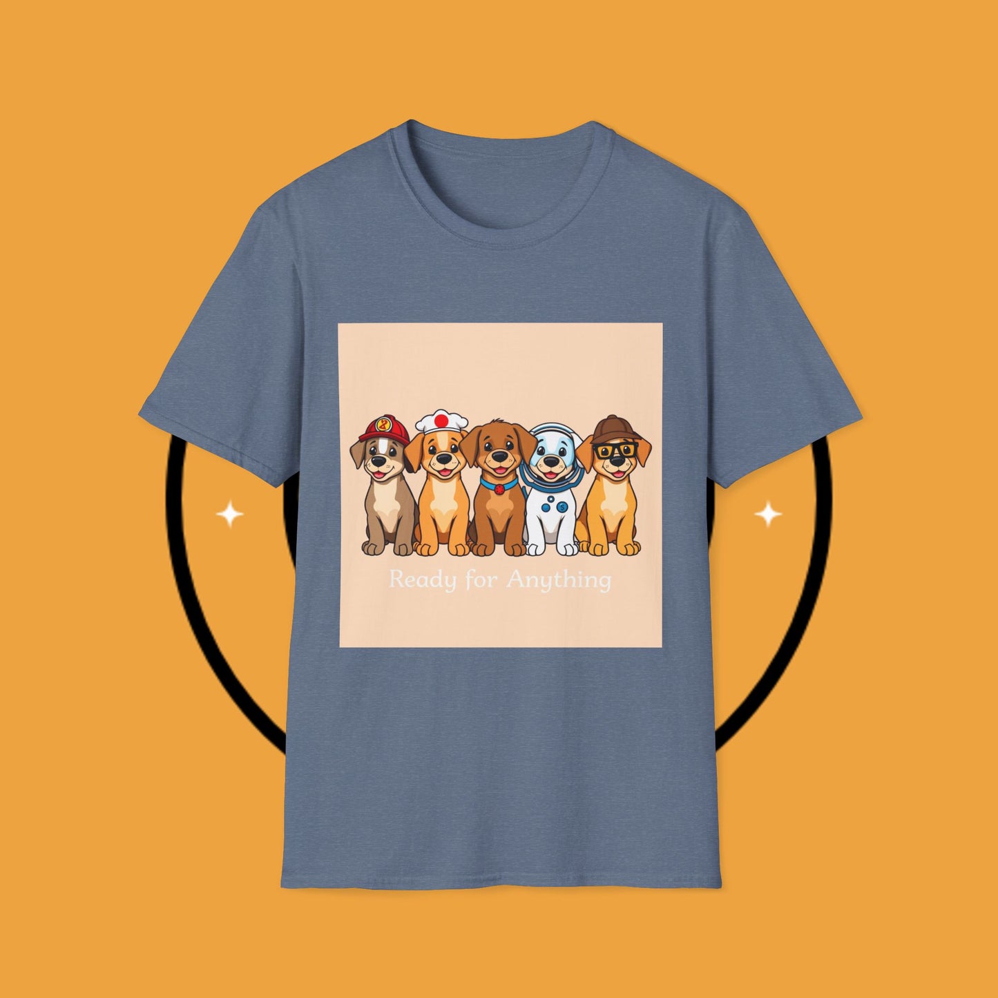 Puppy Professionals ๐พ | Ready for Anything T-Shirt for Career - Curious Canine Lovers - Unisex T-Shirt Design