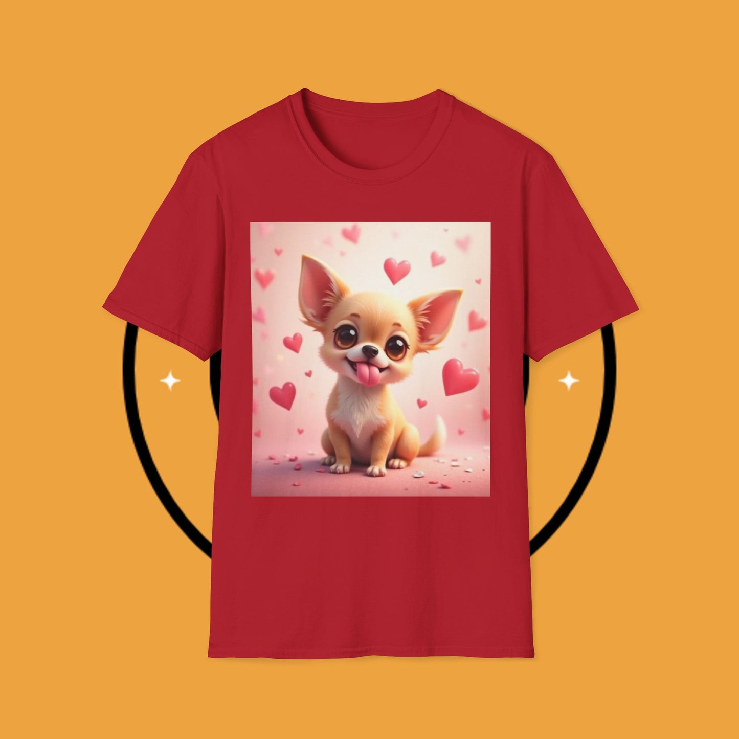 Cute Chihuahua Puppy Love Heart T-Shirt - Funny Dog Lover Gift Tee | Kawaii Pet Apparel