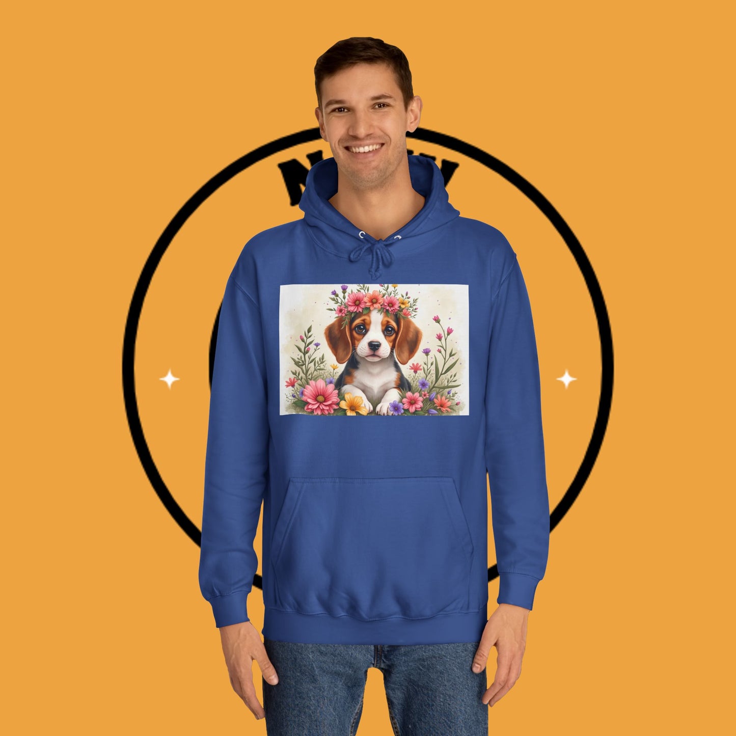 ๐ธ Enchanted Garden Beagle Hoodie - Where Cuteness Blooms! ๐ถ - Unisex Hoodie